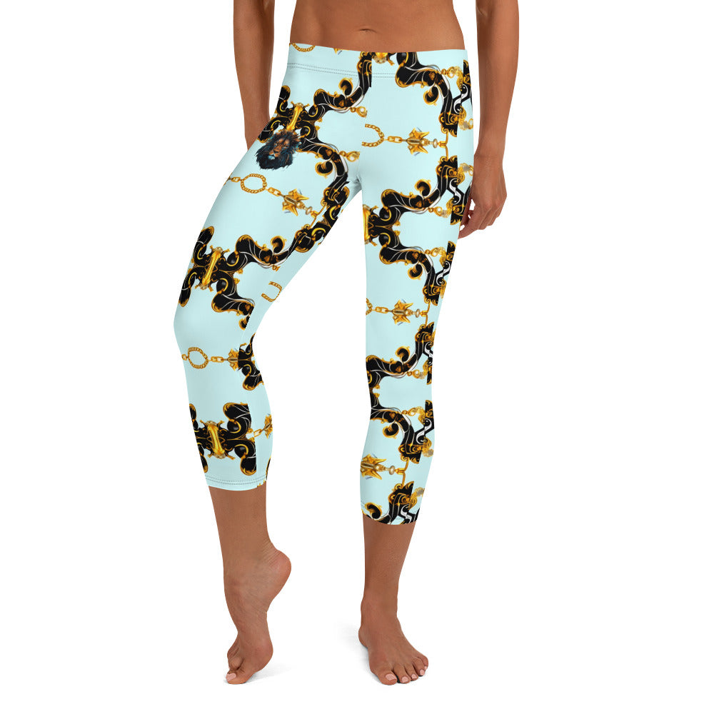 Aqua Baroque Signature Women's Capri Leggings