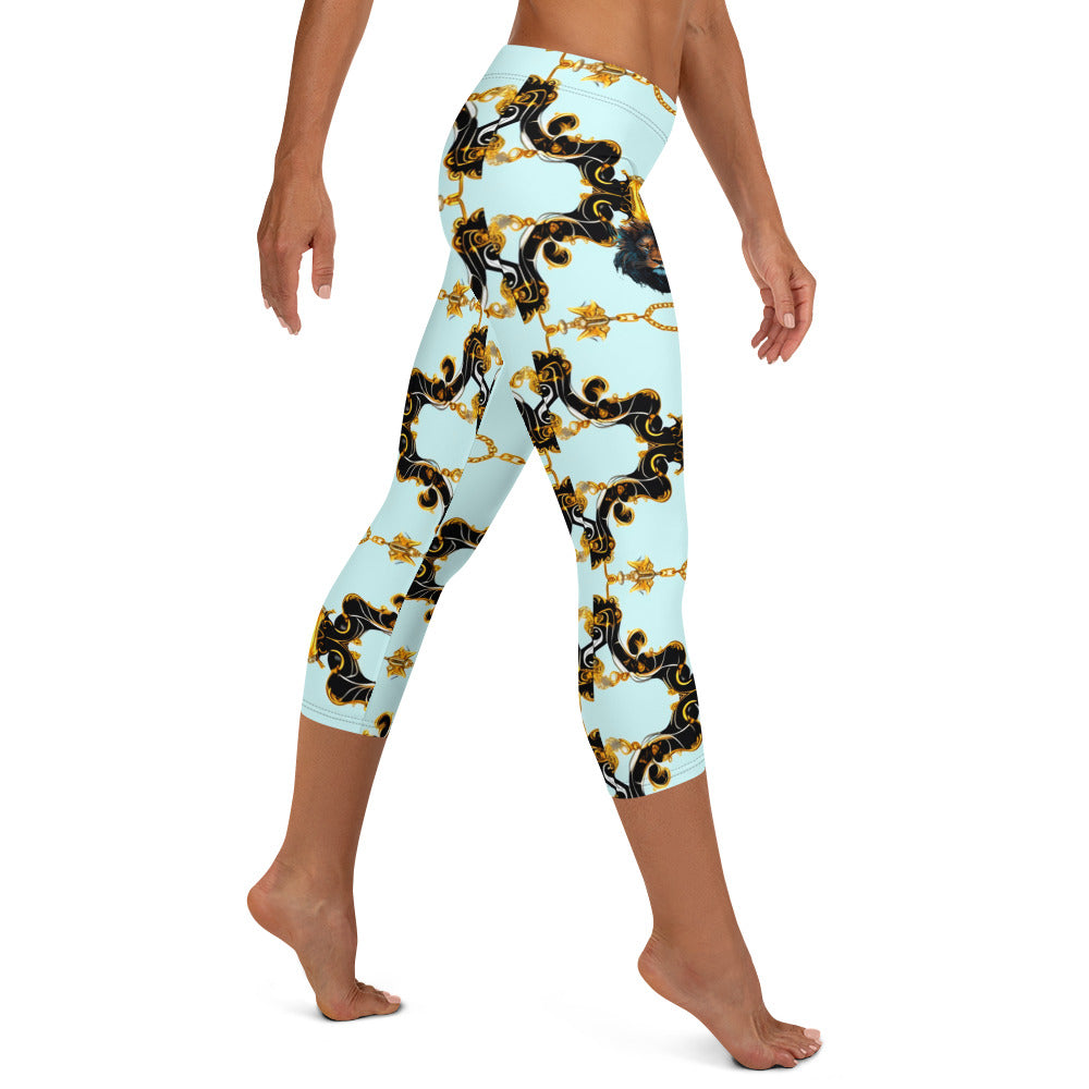 Aqua Baroque Signature Women's Capri Leggings