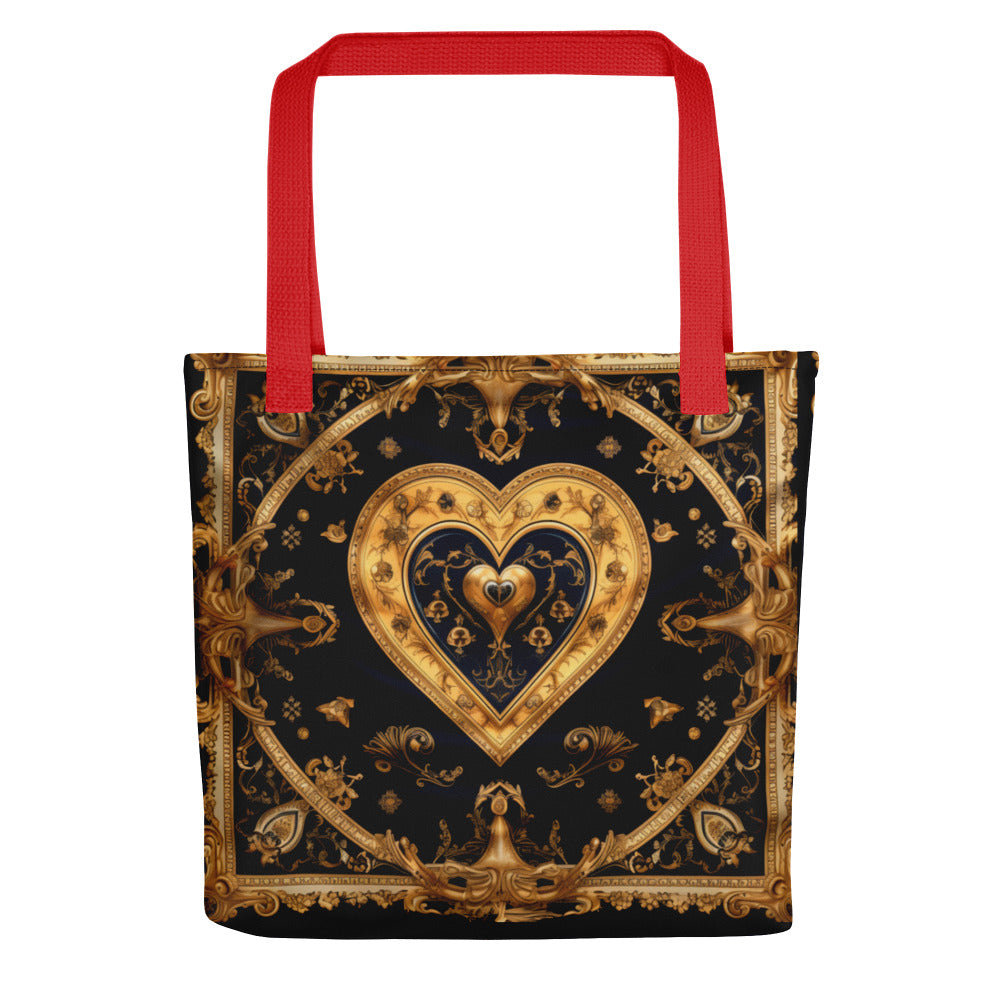 Front Gold Baroque Hearts Signature Tote bag #MzKittyz #NikkiDKatArt
