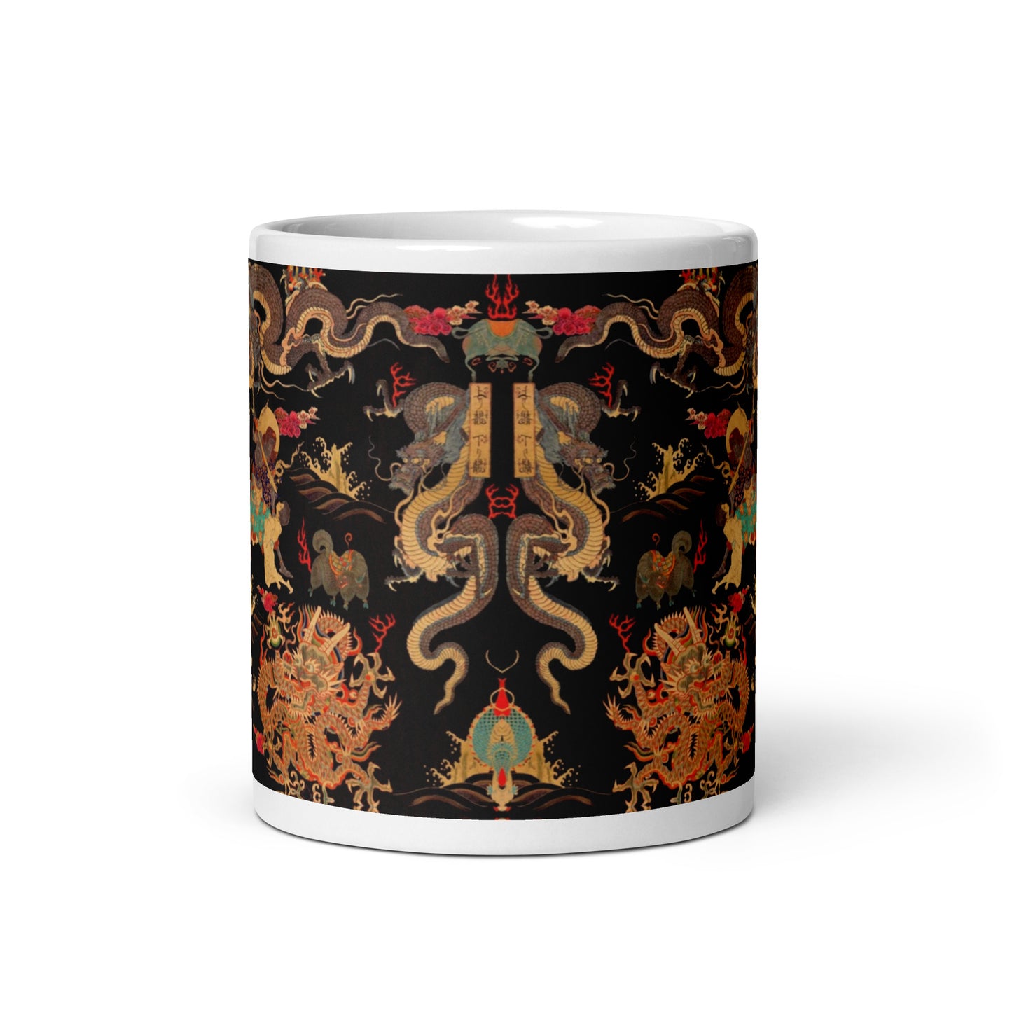 Chinese Dragon & Snake Design - White glossy mug - 3 sizes