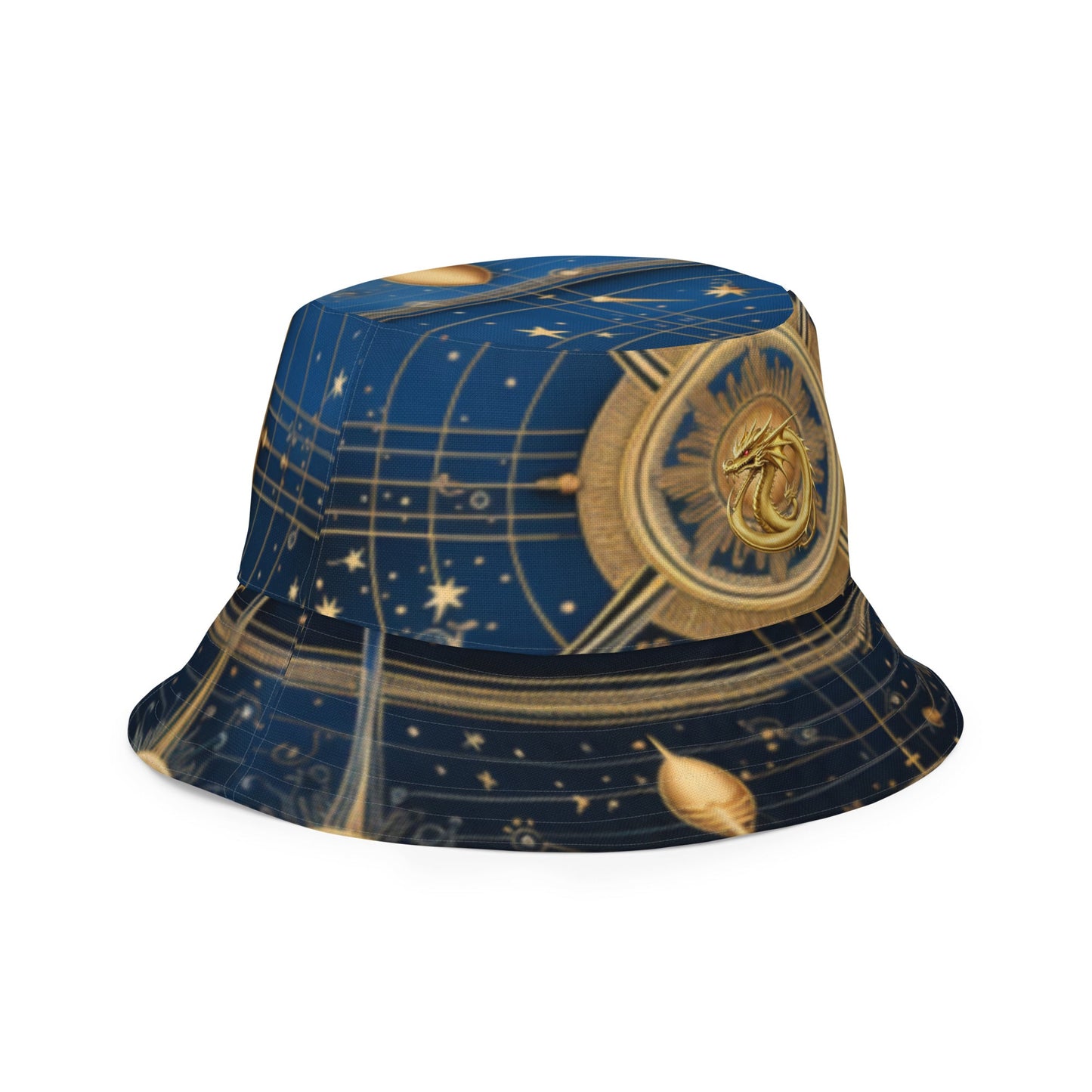 Front Celestial Scarf Signature Reversible Bucket Hat - Unisex Bucket #MzKittyz #NikkiDKatArt
