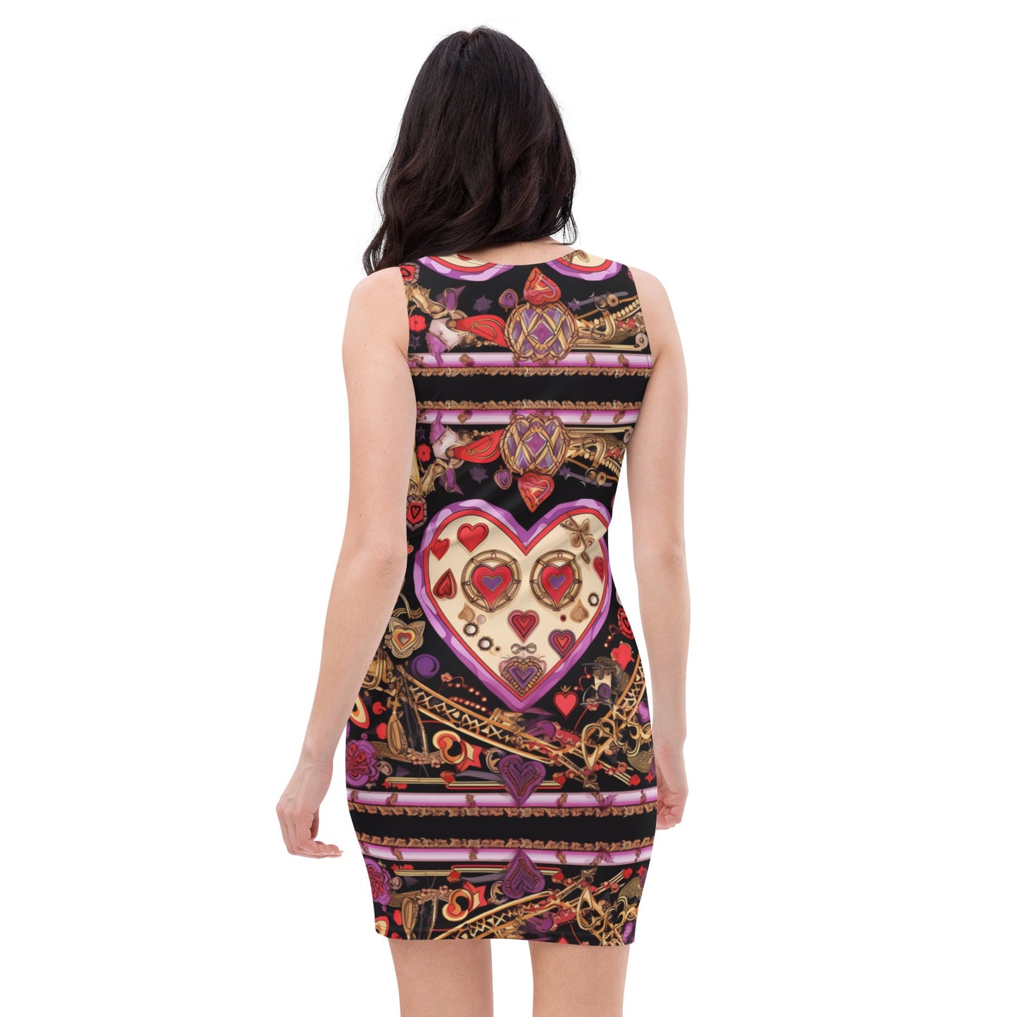 Front Signature Heart Scarf Sublimation Cut & Sew Dress #MzKittyz #NikkiDKatArt
