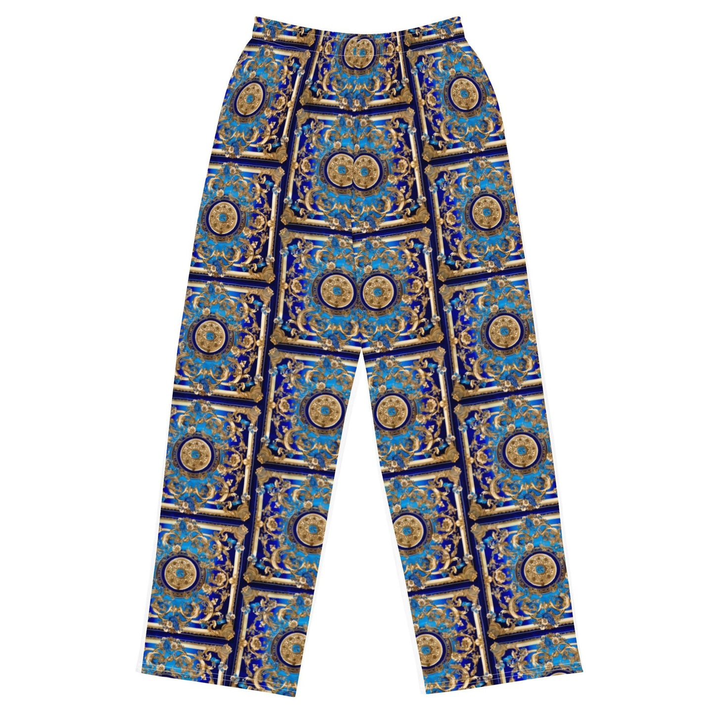 Front Signature Scarf Collection Unisex wide-leg pants #MzKittyz #NikkiDKatArt