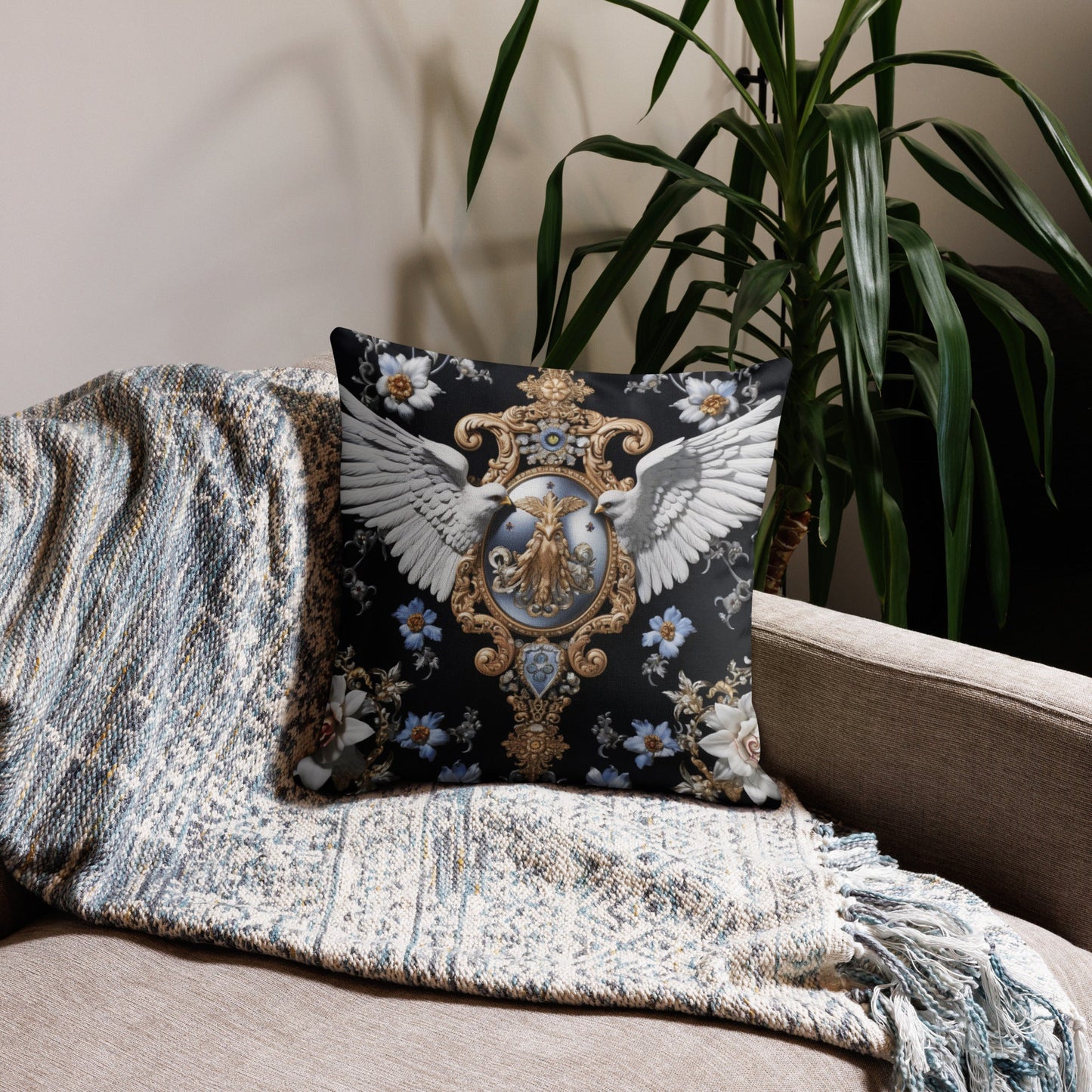 Front Dove Love Premium Pillow | 3 sizes #MzKittyz #NikkiDKatArt