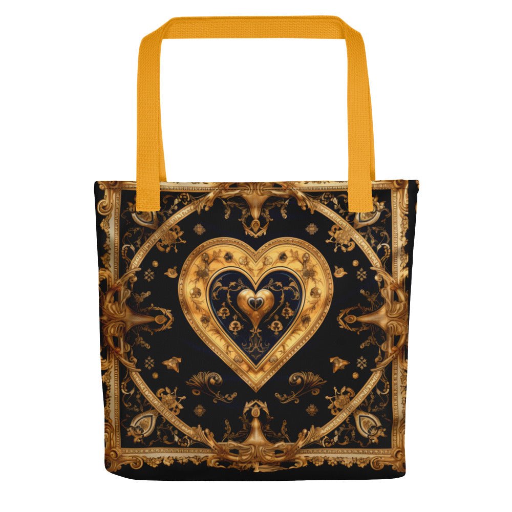 Front Gold Baroque Hearts Signature Tote bag #MzKittyz #NikkiDKatArt