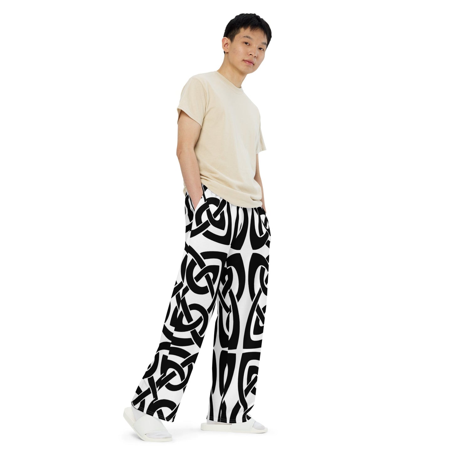 Front Celtic Knot All-over print Unisex wide-leg Pants Wide Legged Pant #MzKittyz #NikkiDKatArt
