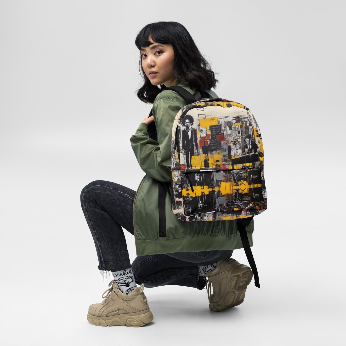 Front Basquiatz N.Y. Band - Pop Life Medium Backpack Medium #MzKittyz #NikkiDKatArt