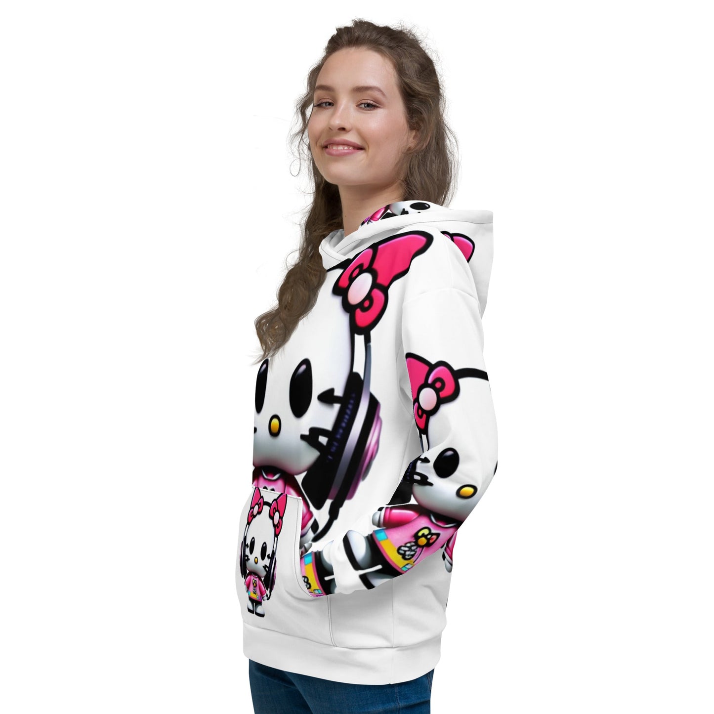 Front Mz Dj Kittyz Pop Unisex Hoodie Hoodie #MzKittyz #NikkiDKatArt