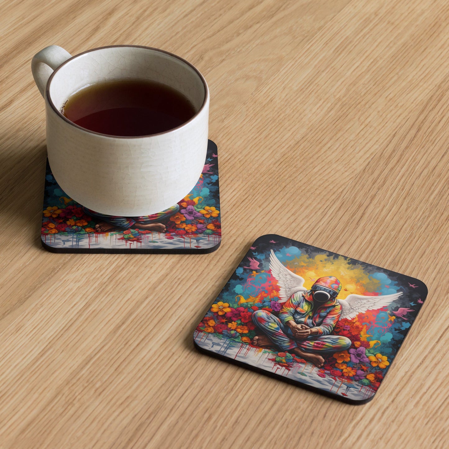 Front Future Angel Pop Art Cork-back Coaster Coaster #MzKittyz #NikkiDKatArt
