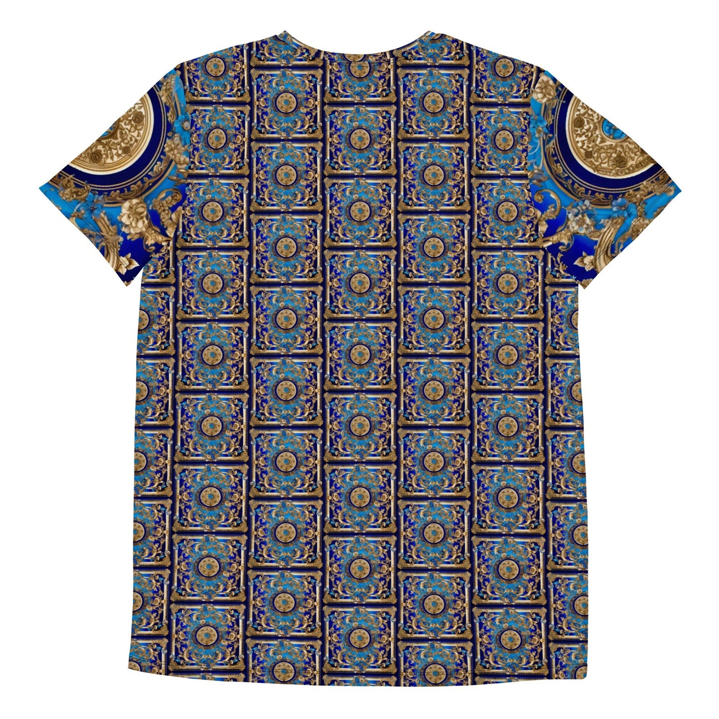 Front Signature Scarf Bleu Men's Athletic T-shirt #MzKittyz #NikkiDKatArt