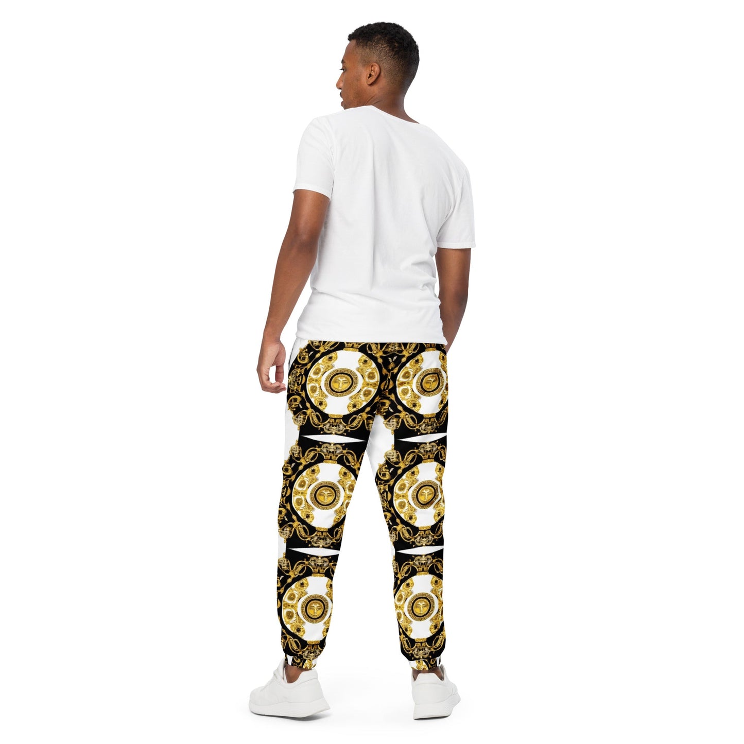 Front Gold Coinage Baroque Style Unisex track pants Track Pants #MzKittyz #NikkiDKatArt