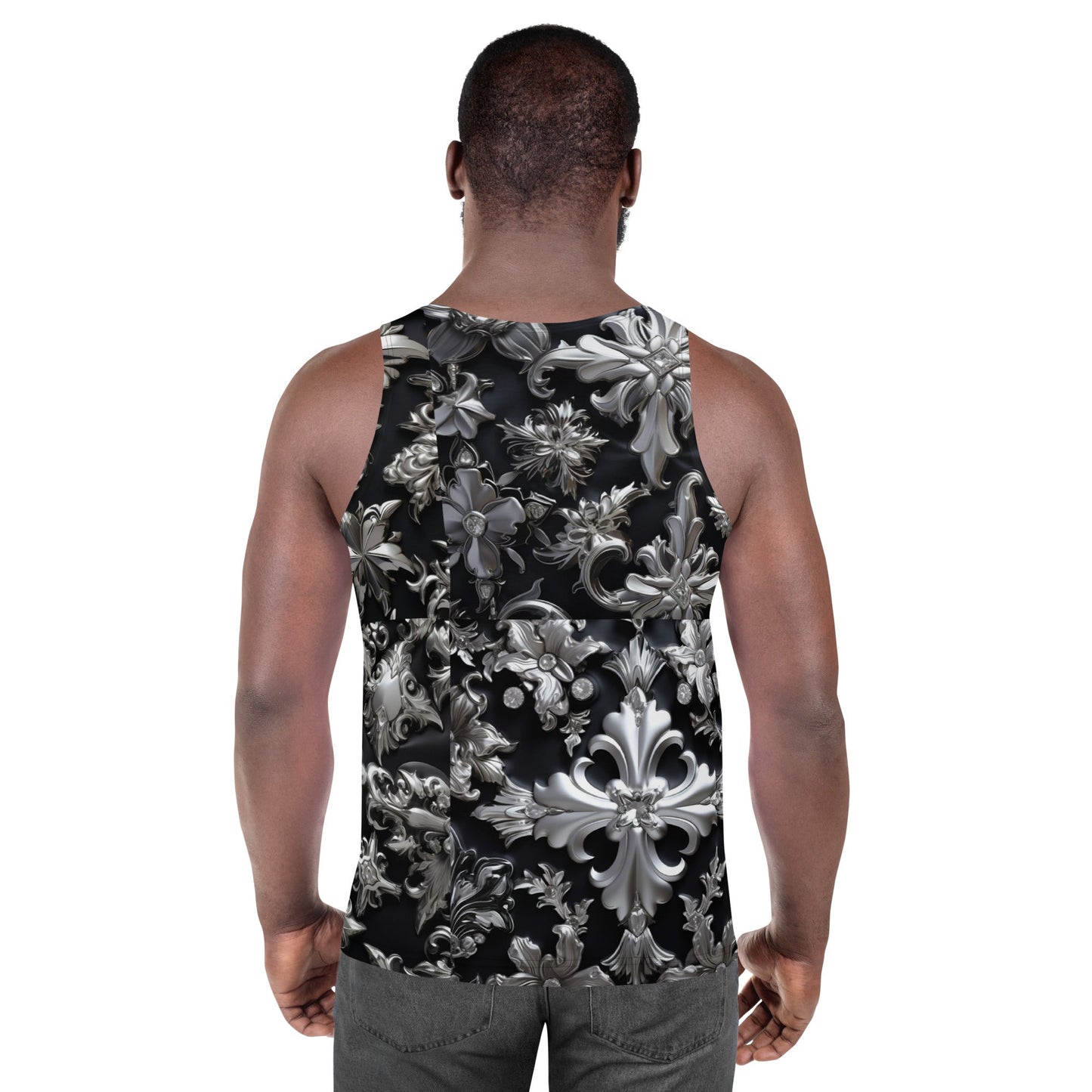 Front Chrome Crosses Unisex Tank Top Tank Top #MzKittyz #NikkiDKatArt