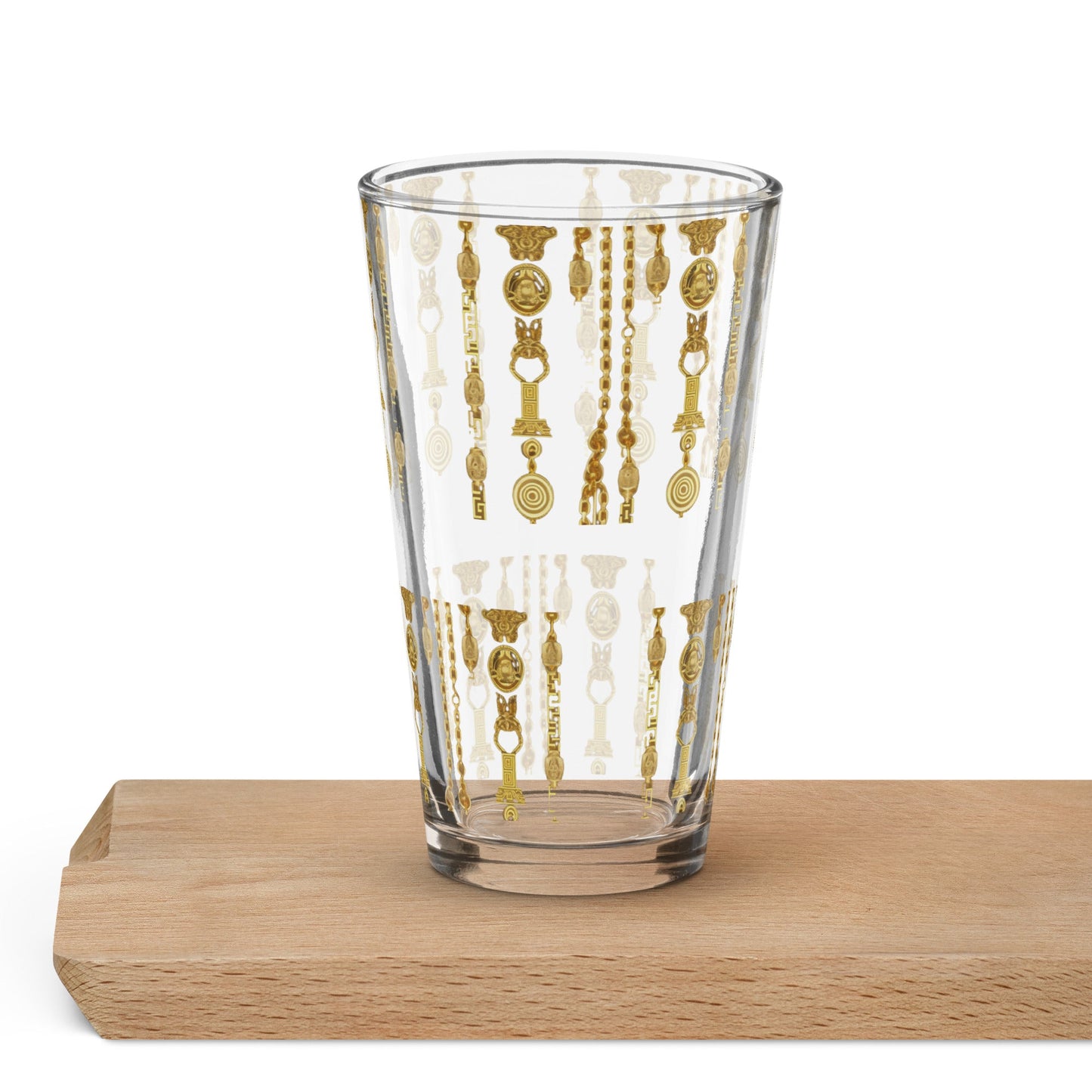 Front Gold Chain Signature Shaker pint glass Glass #MzKittyz #NikkiDKatArt