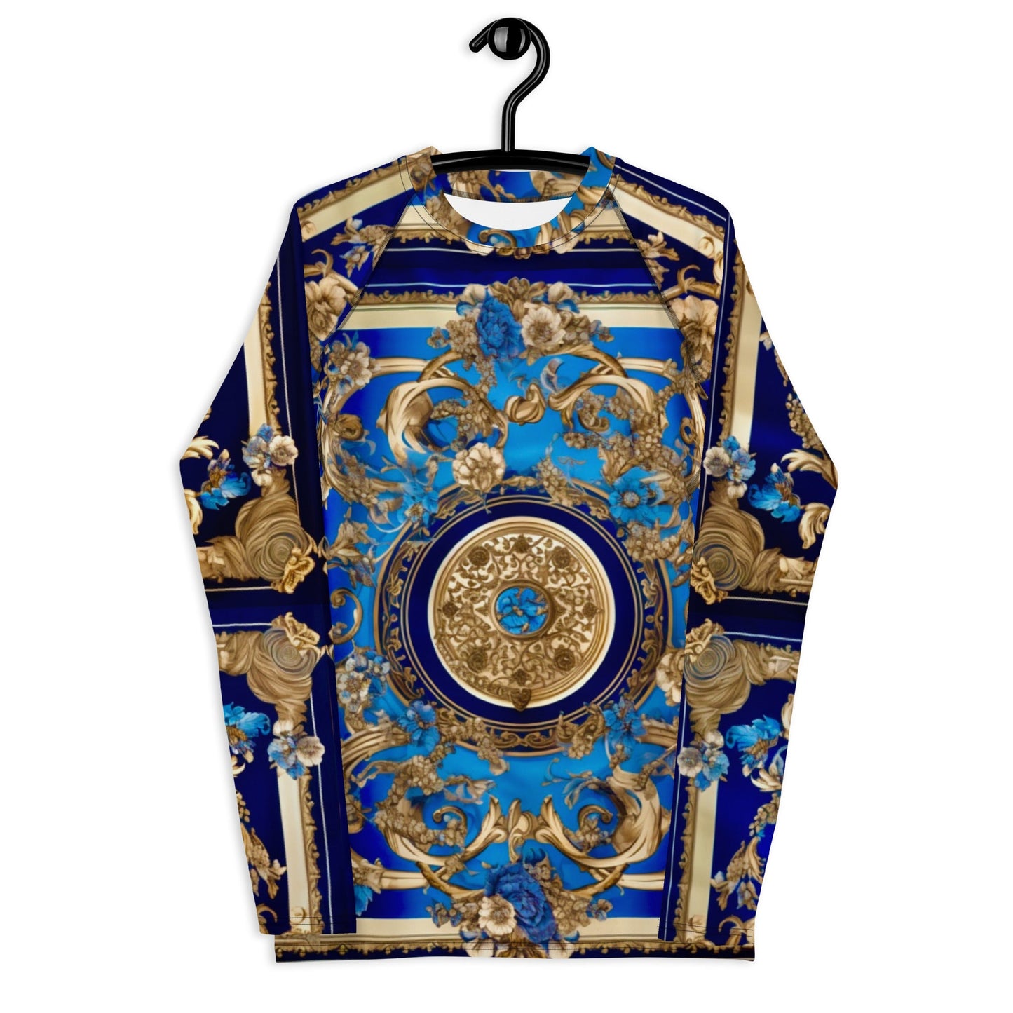Front Signature Line Miami Bleu Men's Rash Guard Moisture-wicking #MzKittyz #NikkiDKatArt