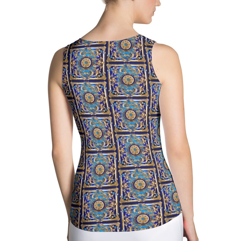 Front Bleu Baroque Signature Scarf Tank Top Tank Top #MzKittyz #NikkiDKatArt