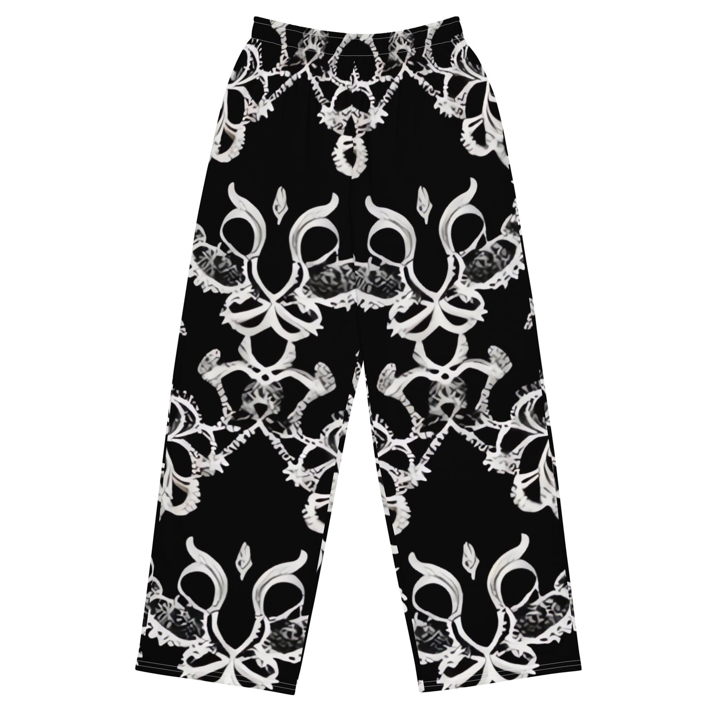 Front Lacie Lace Florentino Unisex wide-leg pants Wide Legged Pant #MzKittyz #NikkiDKatArt