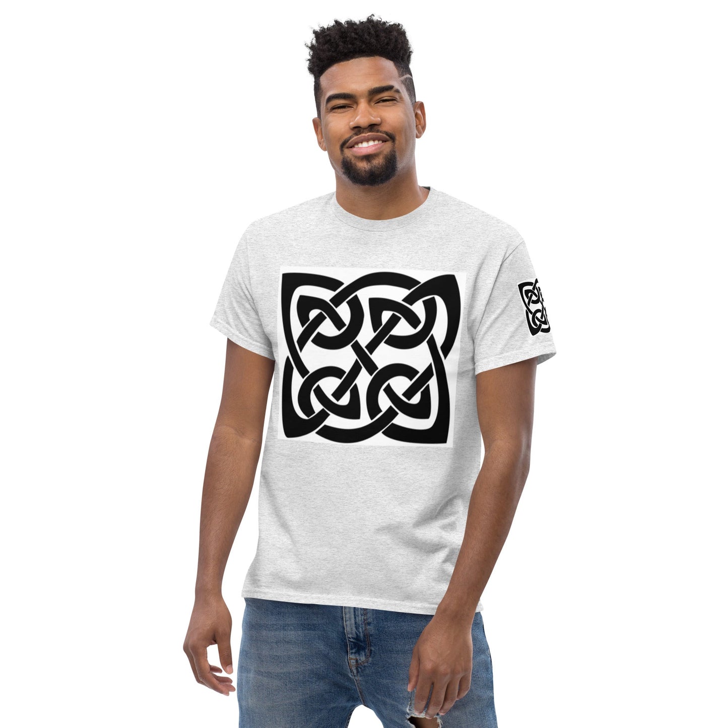 Front Celtic Knot Men's Classic White Tee t-shirt #MzKittyz #NikkiDKatArt