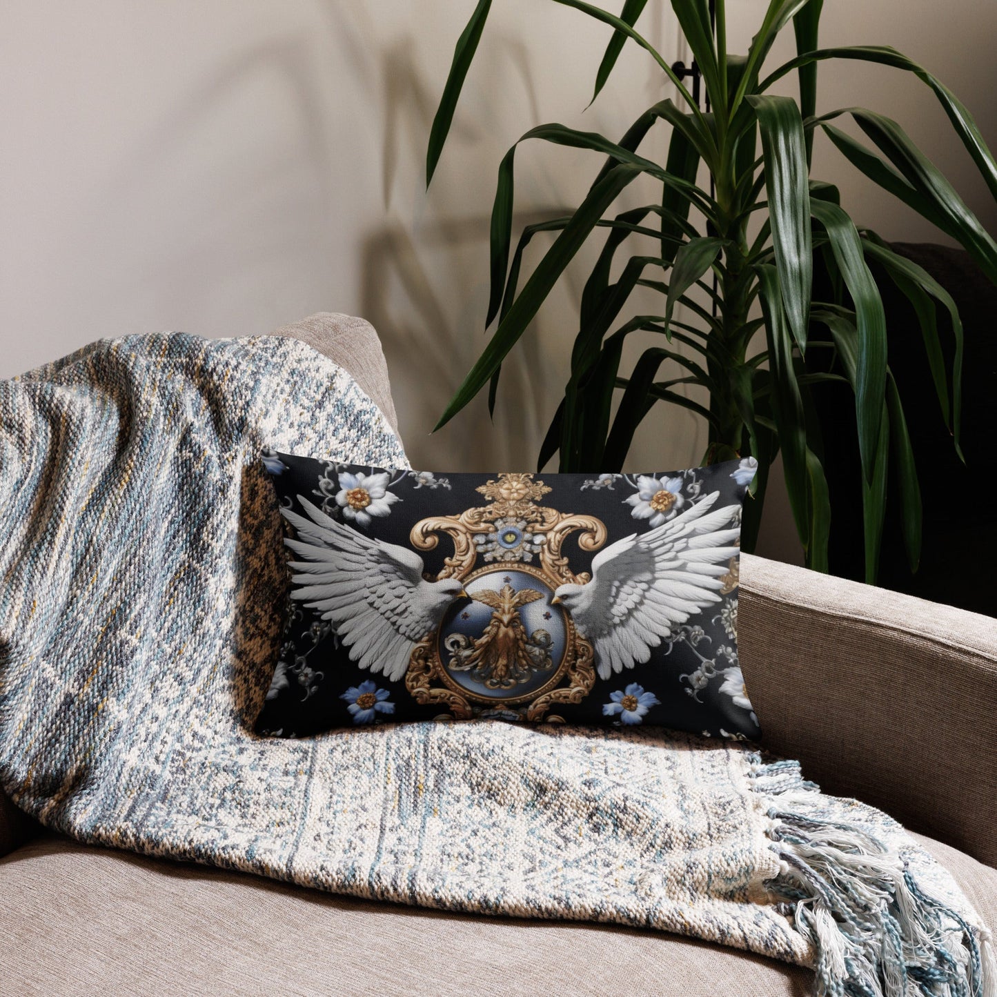 Front Dove Love Premium Pillow | 3 sizes #MzKittyz #NikkiDKatArt