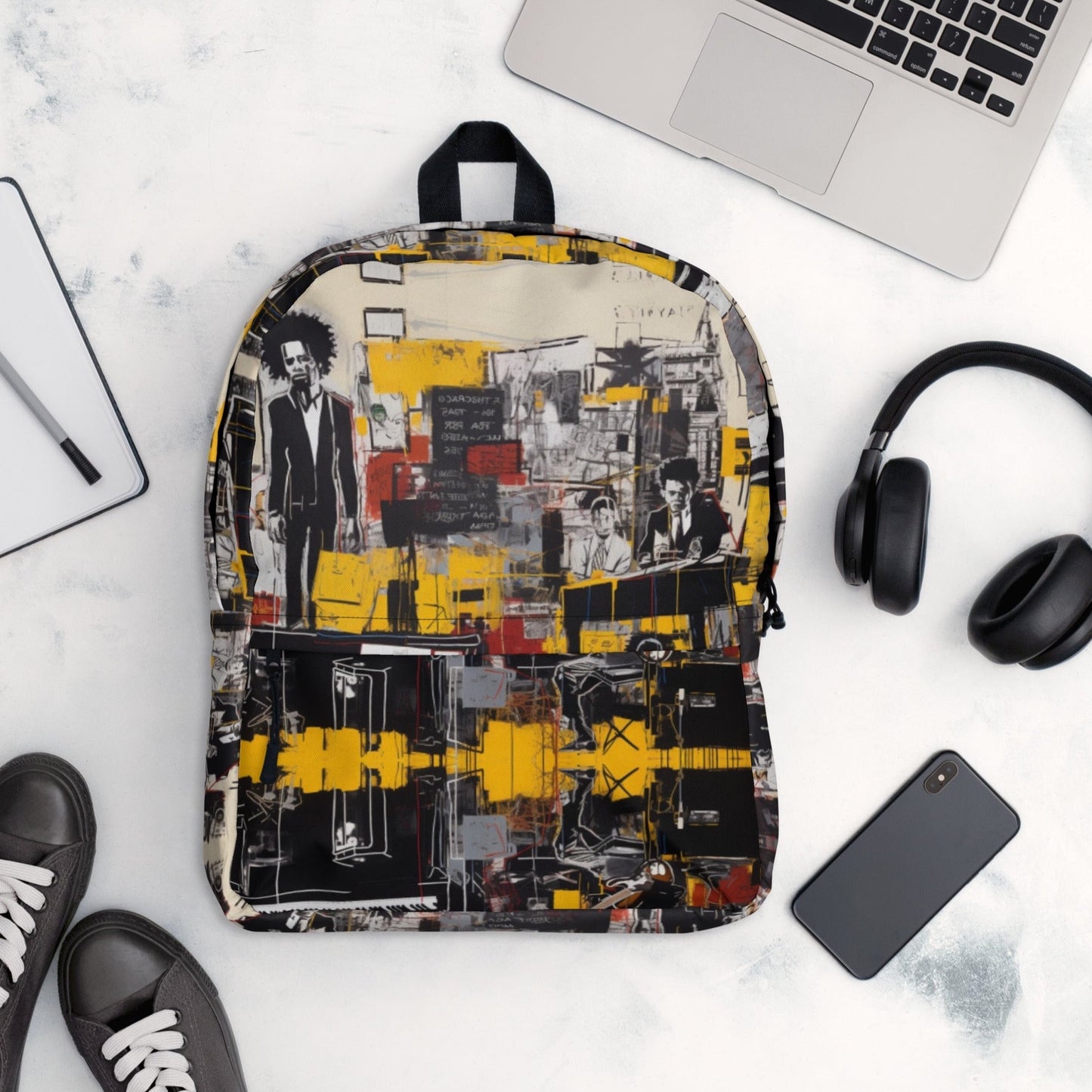 Front Basquiatz N.Y. Band - Pop Life Medium Backpack Medium #MzKittyz #NikkiDKatArt