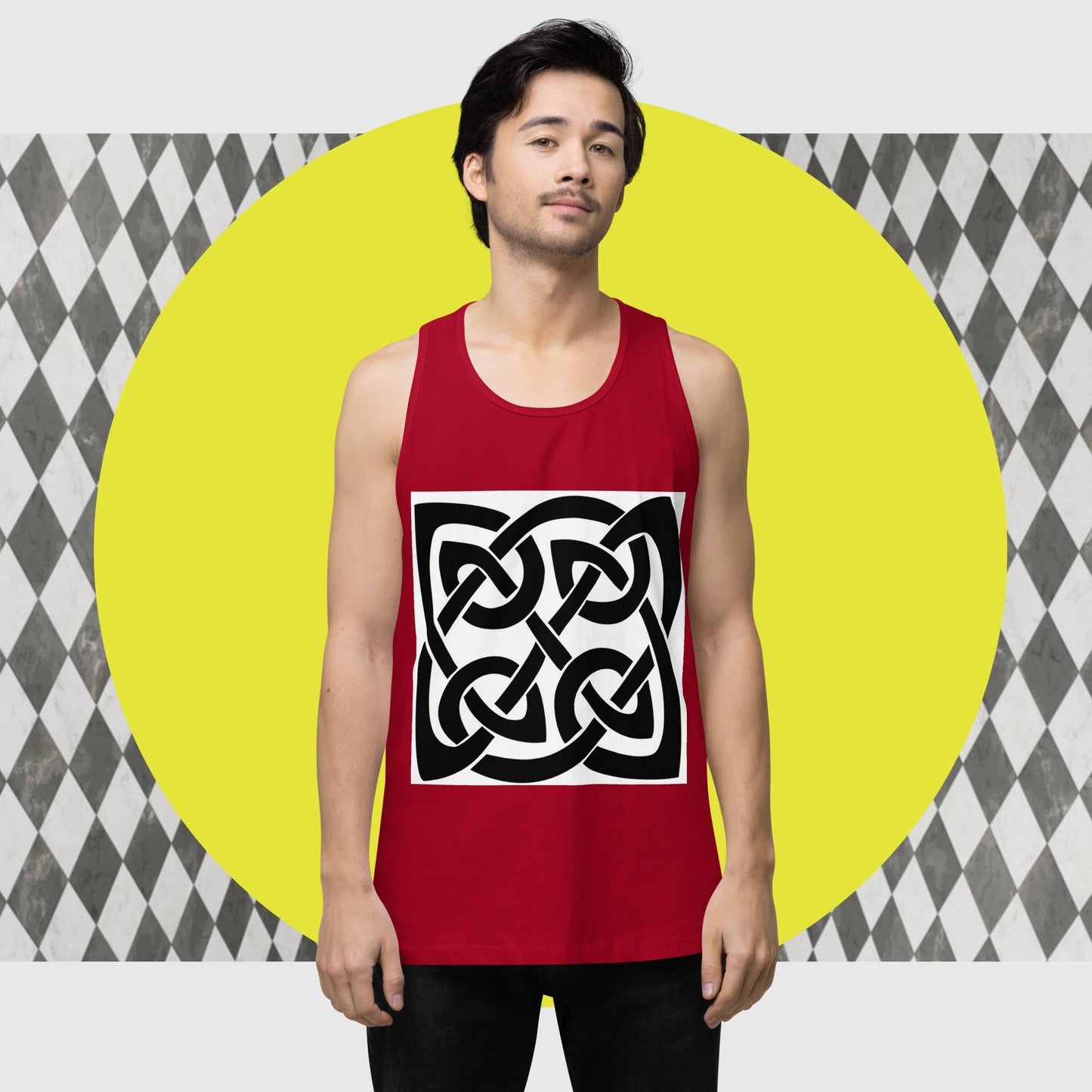 Front Celtic Knot, Men’s premium tank top Tank #MzKittyz #NikkiDKatArt
