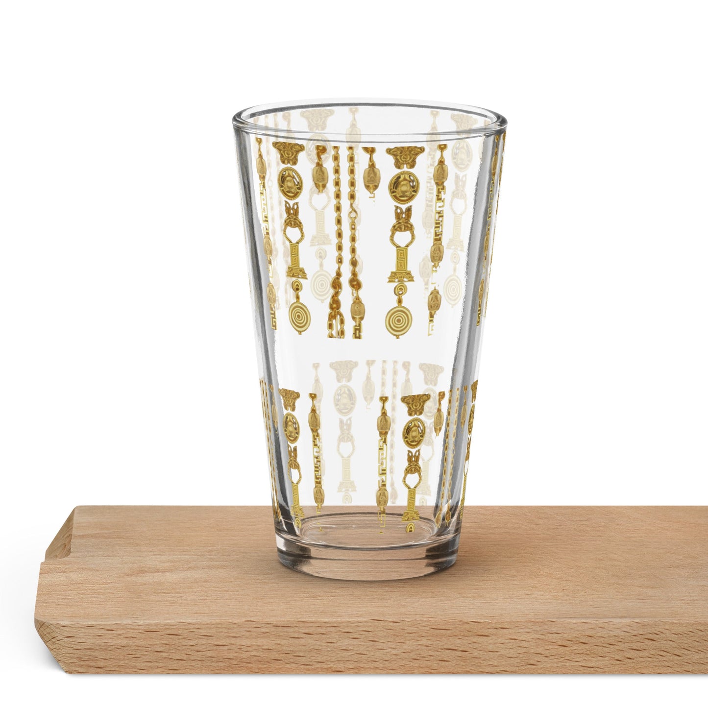 Front Gold Chain Signature Shaker pint glass Glass #MzKittyz #NikkiDKatArt