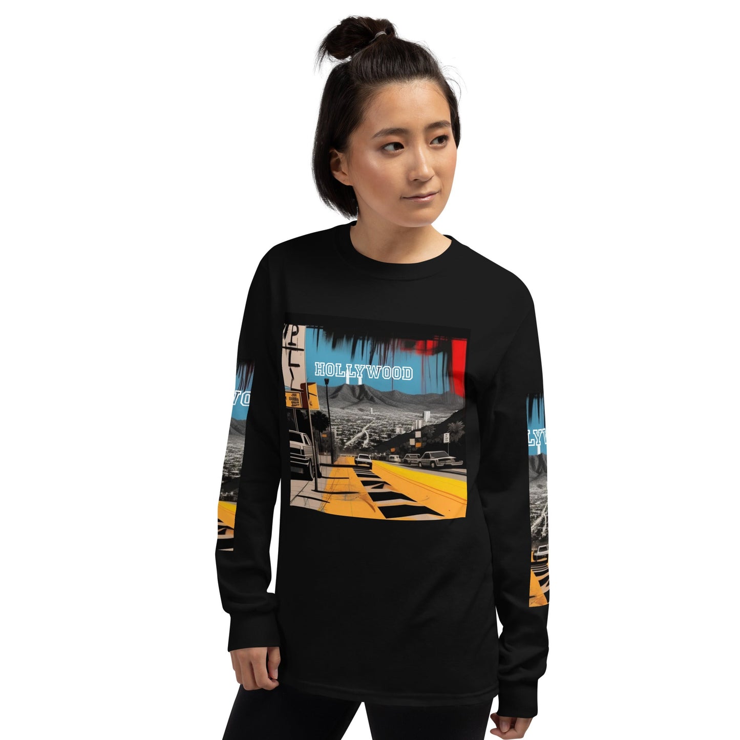 Front Basquiat Hollywood Pop Life Unisex Long Sleeve Shirt Tshirt, LongSleeve #MzKittyz #NikkiDKatArt