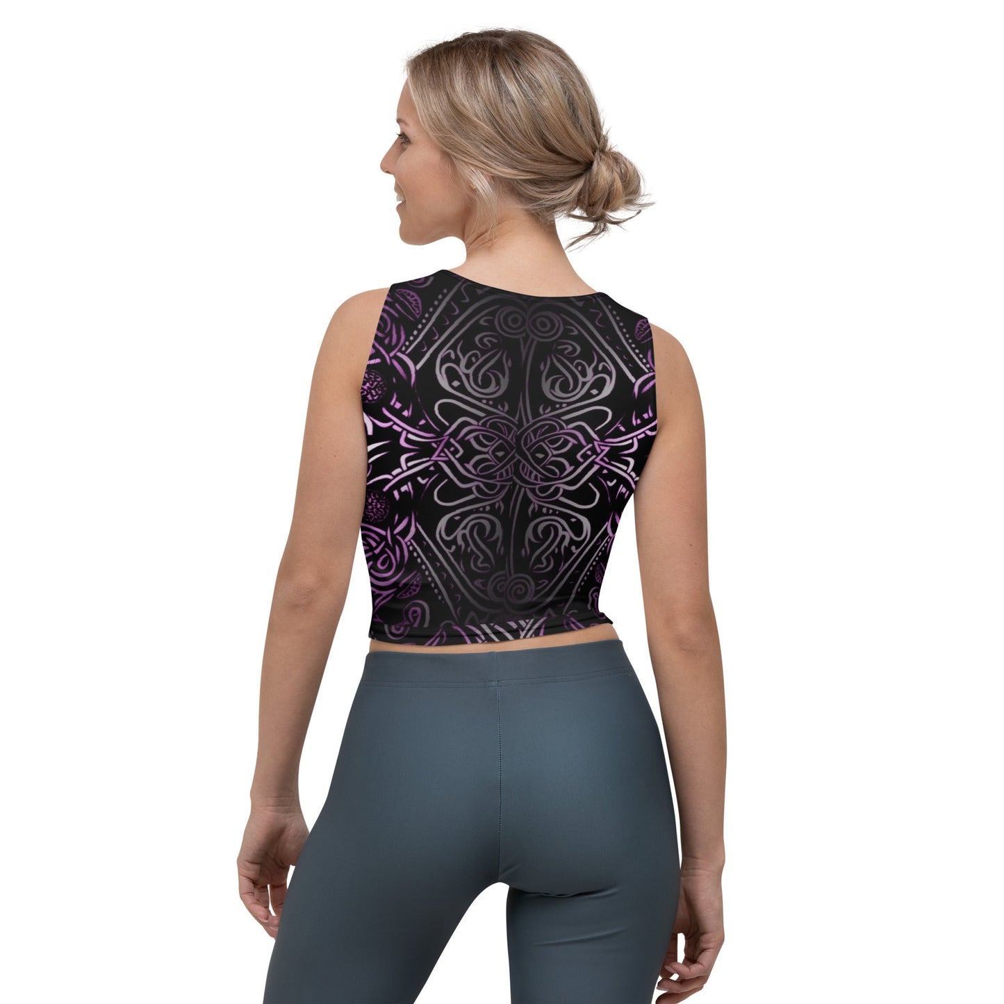 Front Purple Celtic Crop Top #MzKittyz #NikkiDKatArt