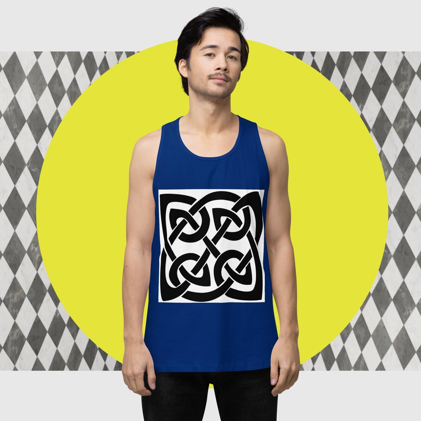Front Celtic Knot, Men’s premium tank top Tank #MzKittyz #NikkiDKatArt