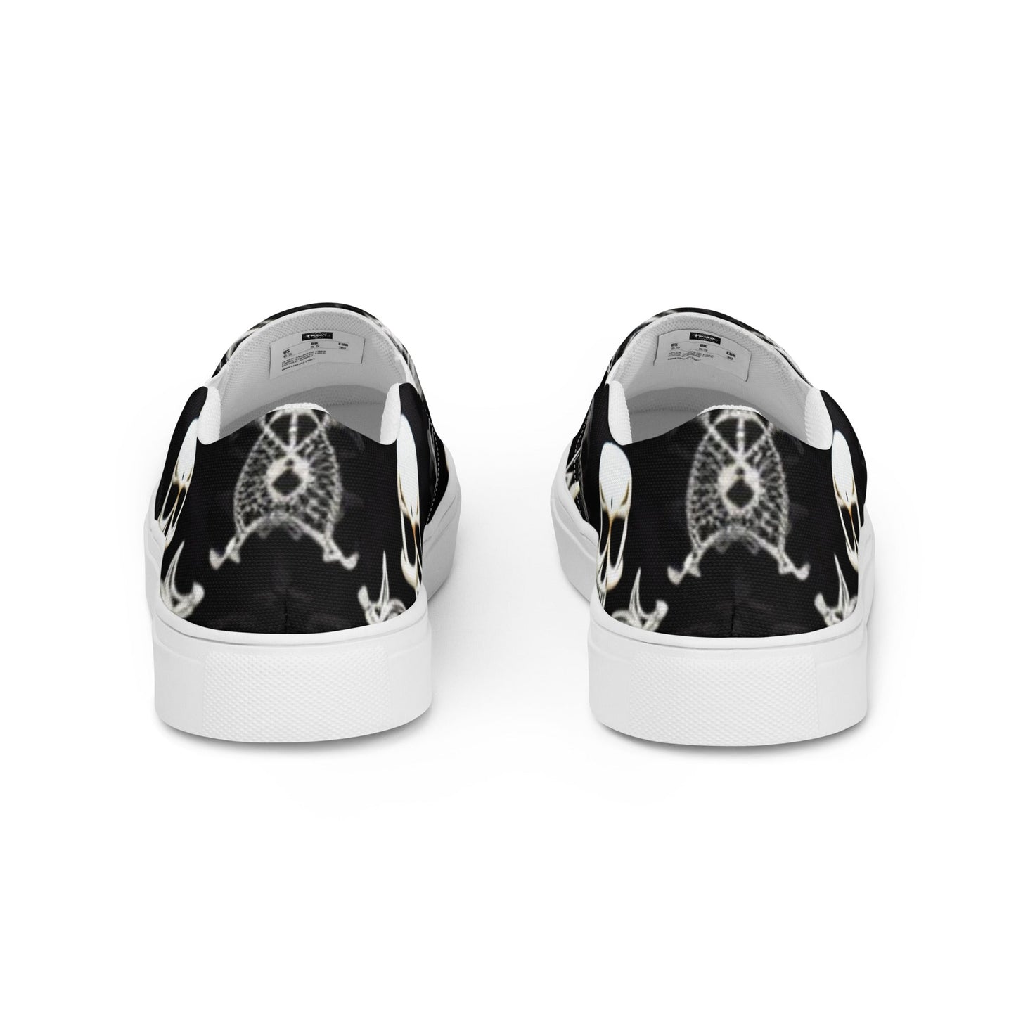Front Skully Lace Women’s slip-on canvas shoes #MzKittyz #NikkiDKatArt