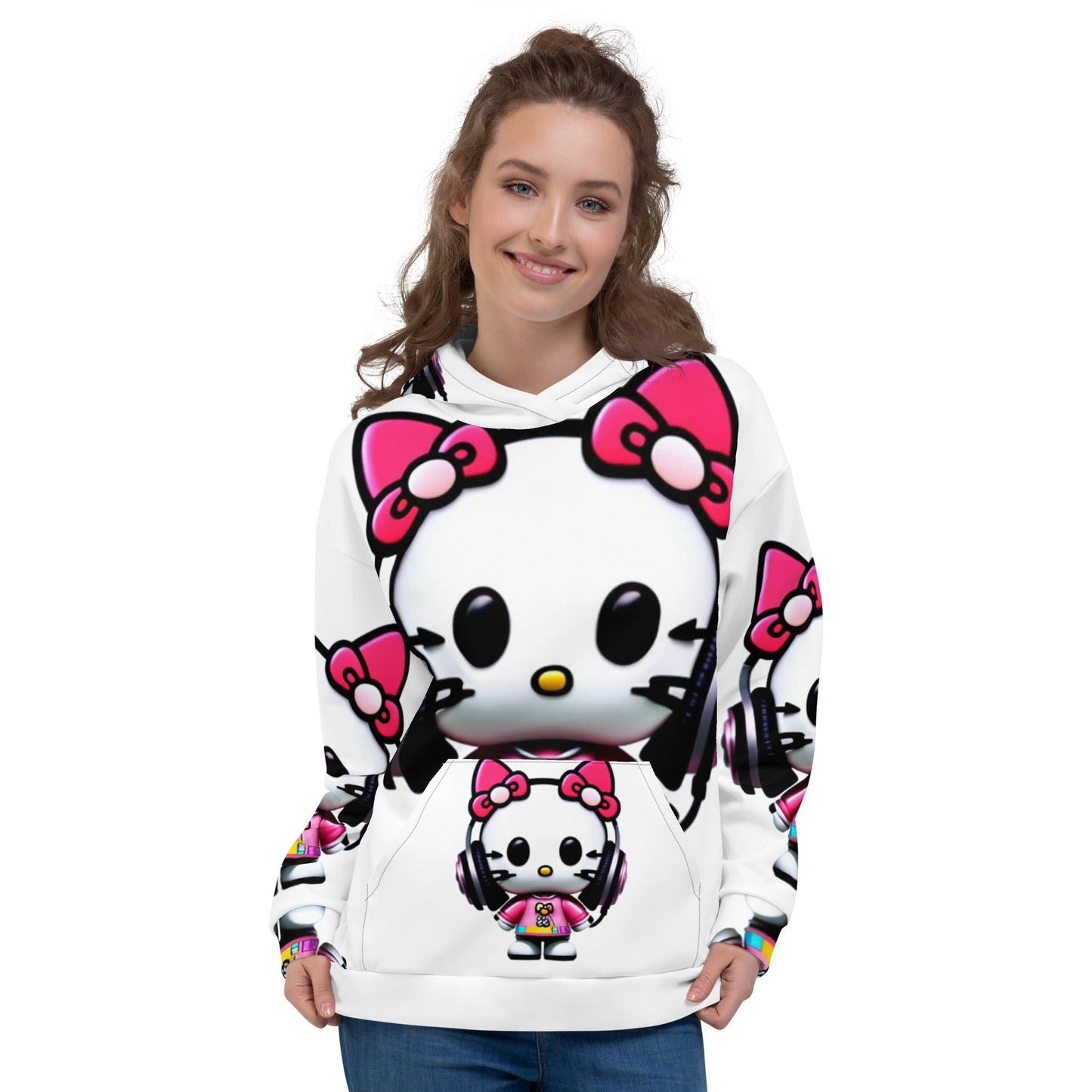 Front Mz Dj Kittyz Pop Unisex Hoodie Hoodie #MzKittyz #NikkiDKatArt