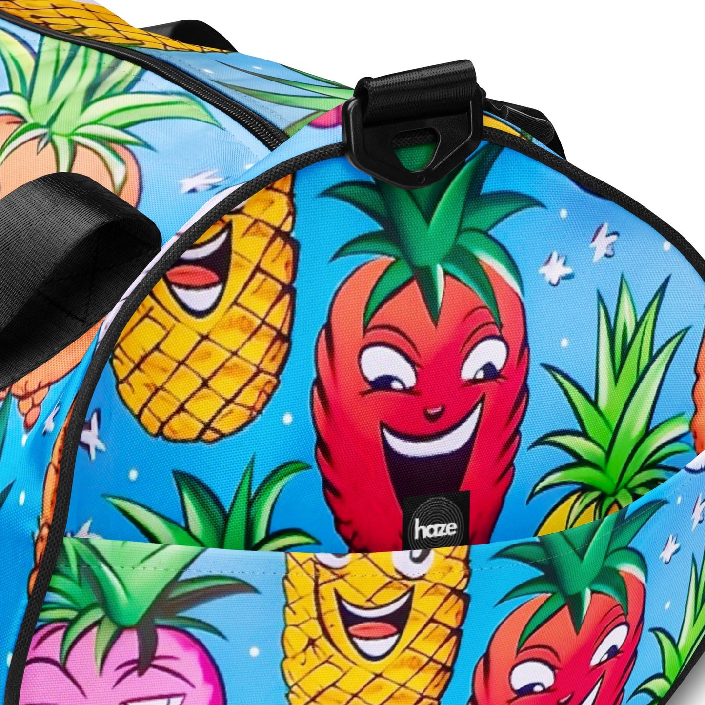 Front U So Funny Pineapple Pop Life Gym Bag All Over Print Gym Bag #MzKittyz #NikkiDKatArt