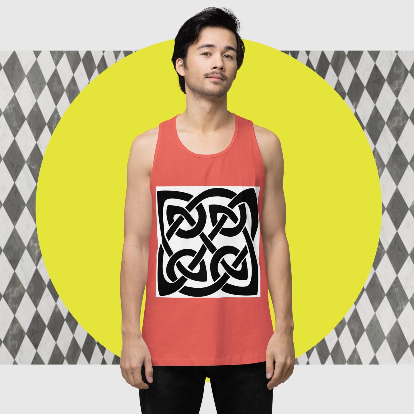 Front Celtic Knot, Men’s premium tank top Tank #MzKittyz #NikkiDKatArt
