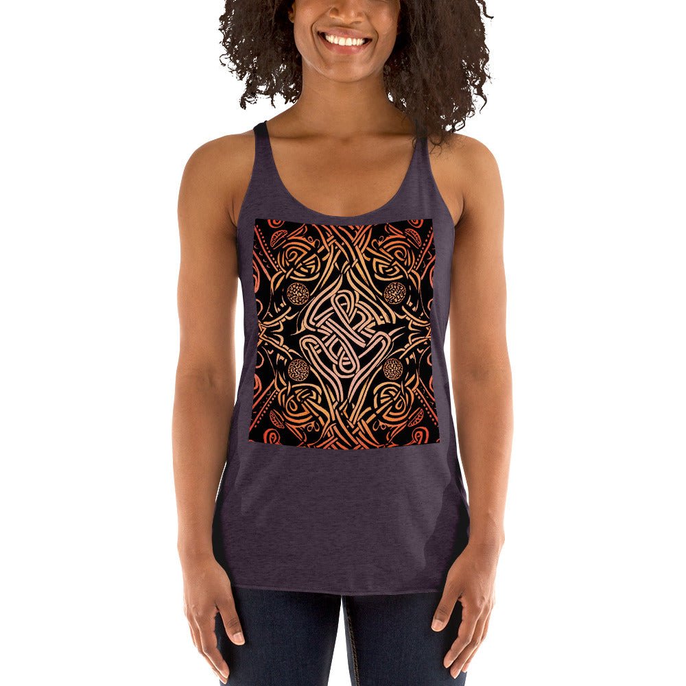 Front Celtic Sunrise Women's Racerback Tank Tank, Racerback #MzKittyz #NikkiDKatArt