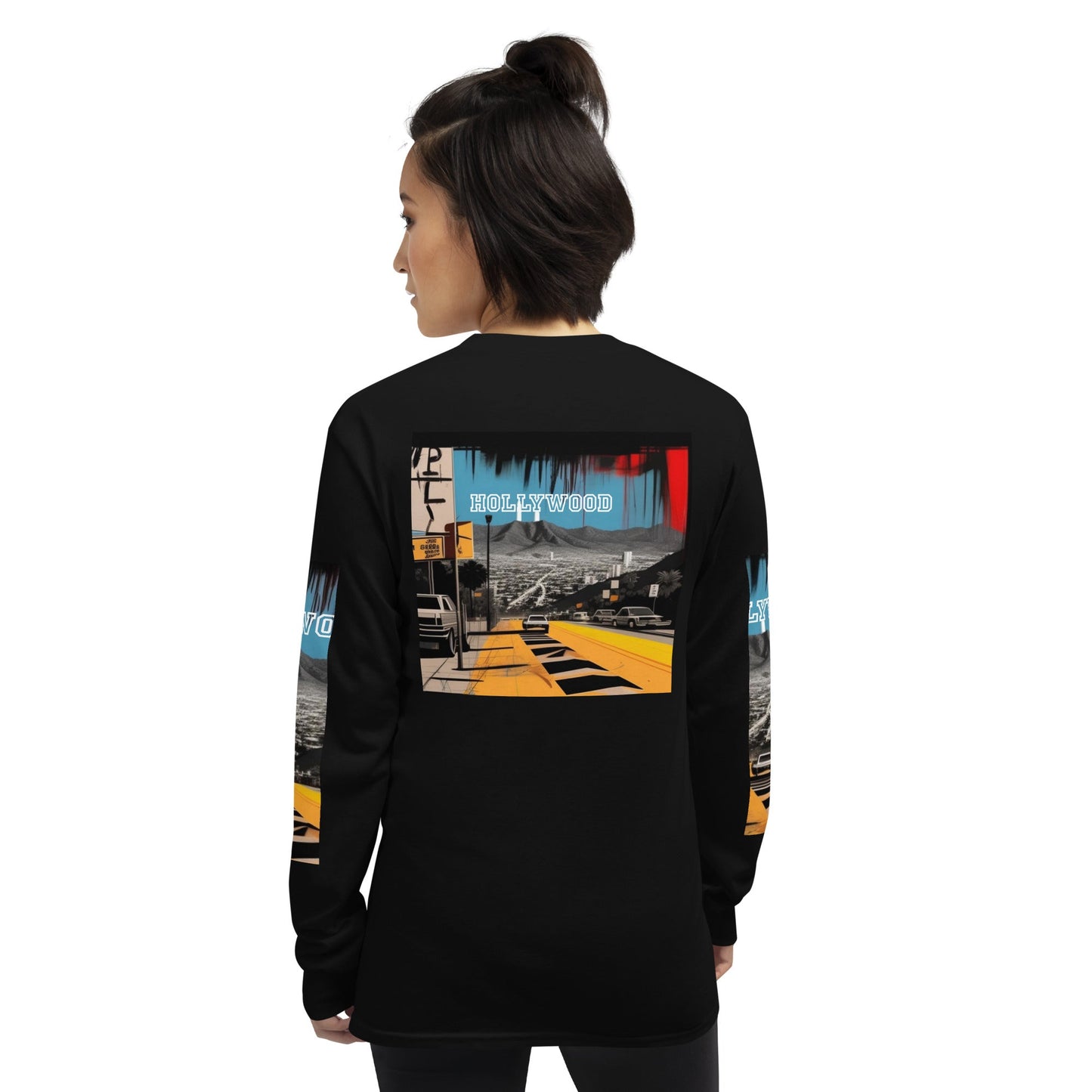 Front Basquiat Hollywood Pop Life Unisex Long Sleeve Shirt Tshirt, LongSleeve #MzKittyz #NikkiDKatArt