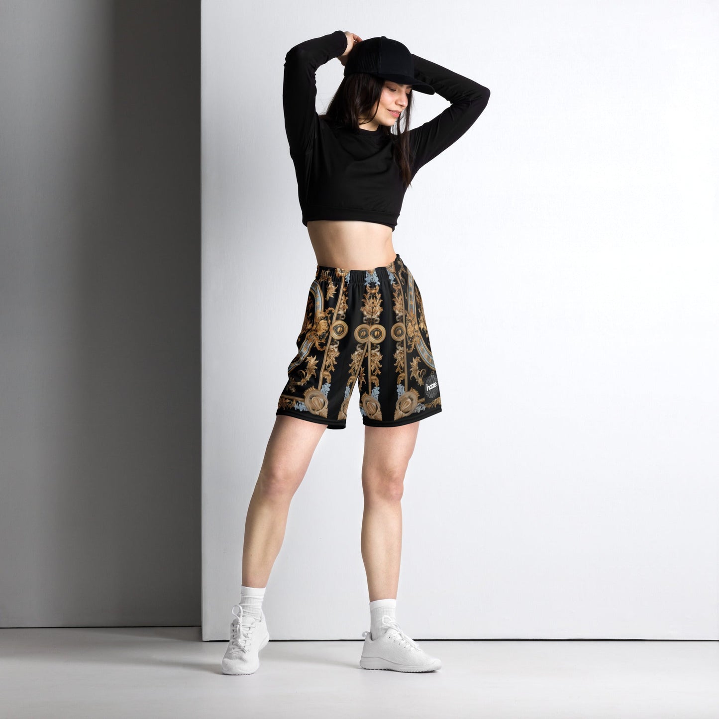 Front Signature Scarf Design Unisex mesh shorts #MzKittyz #NikkiDKatArt