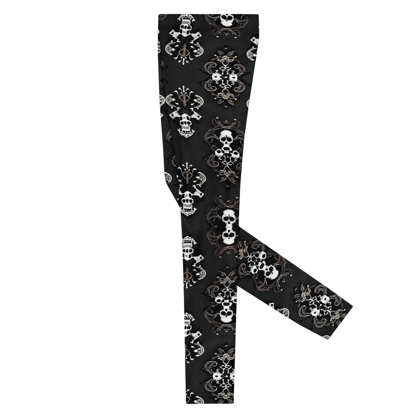 Front Lacie Lace ● Skull Men's Leggings Leggings #MzKittyz #NikkiDKatArt