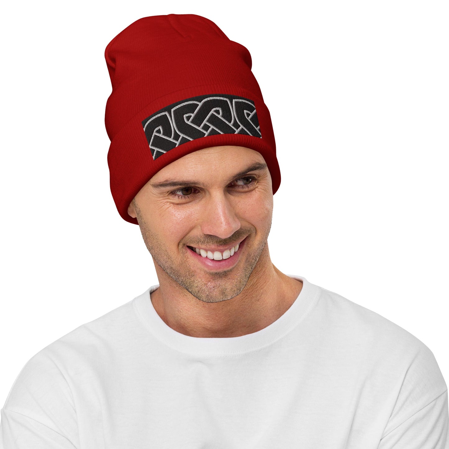 Front Celtic Weave Unisex Embroidered Beanie #MzKittyz #NikkiDKatArt