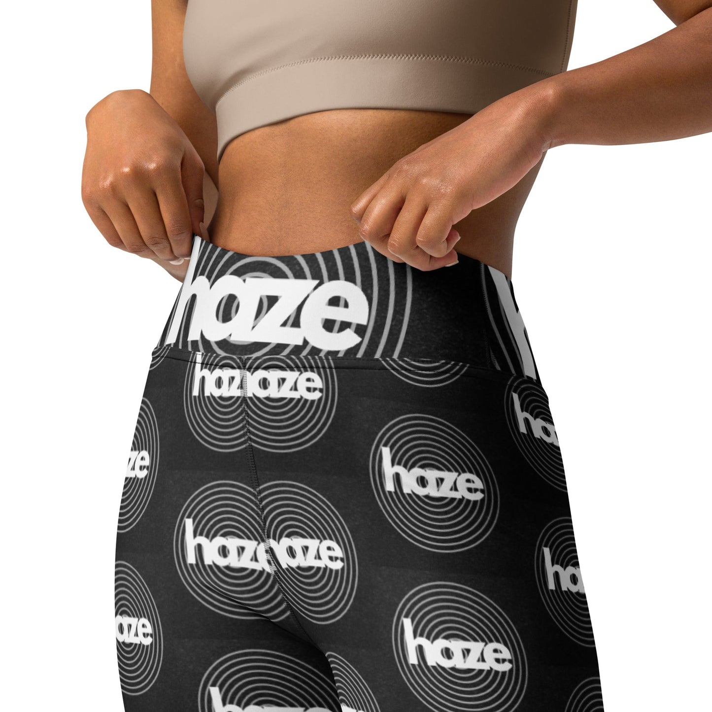 Front haze logo Yoga Leggings Yoga Leggings #MzKittyz #NikkiDKatArt