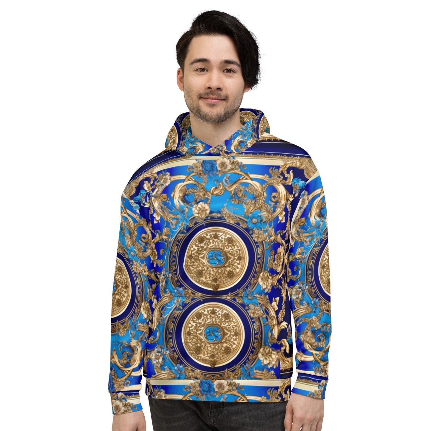 Front Bleu Scarf Baroque Signature Unisex Hoodie Hoodie #MzKittyz #NikkiDKatArt