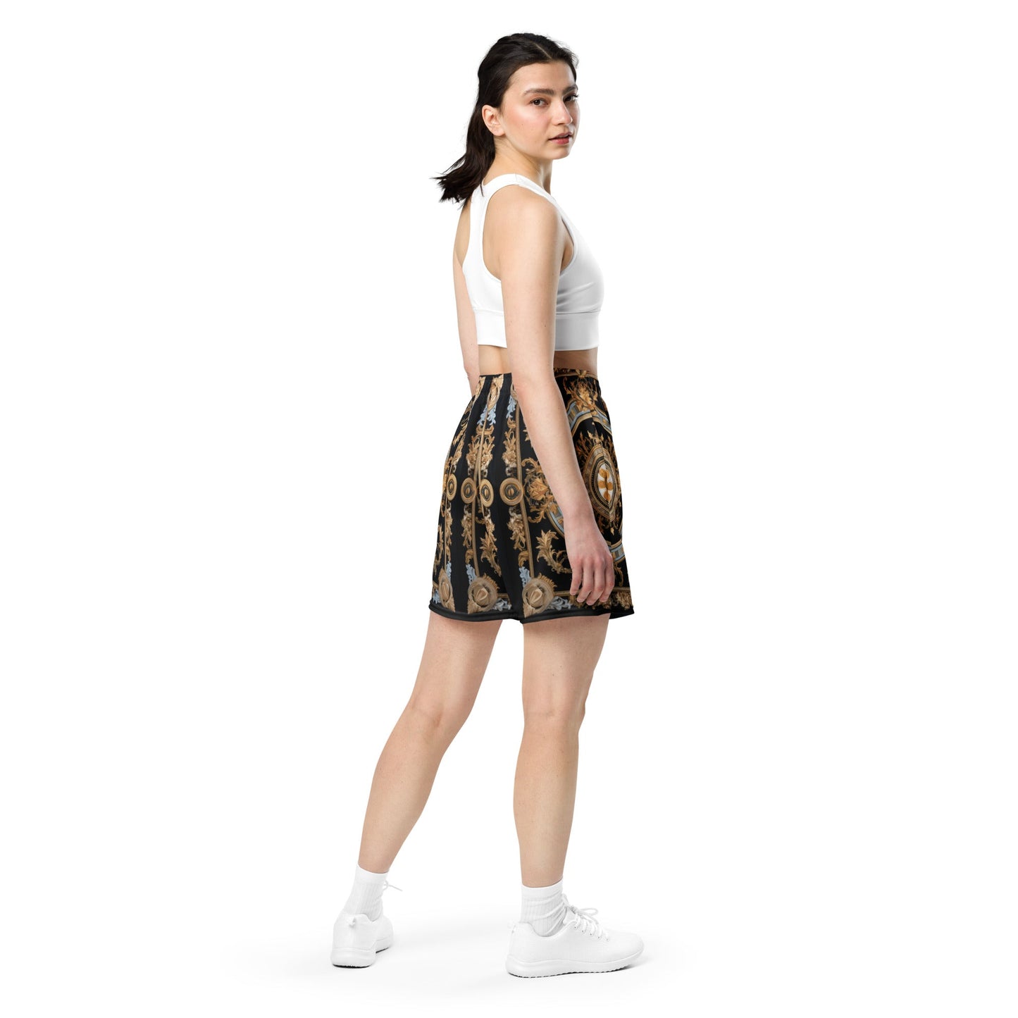 Front Signature Scarf Design Unisex mesh shorts #MzKittyz #NikkiDKatArt