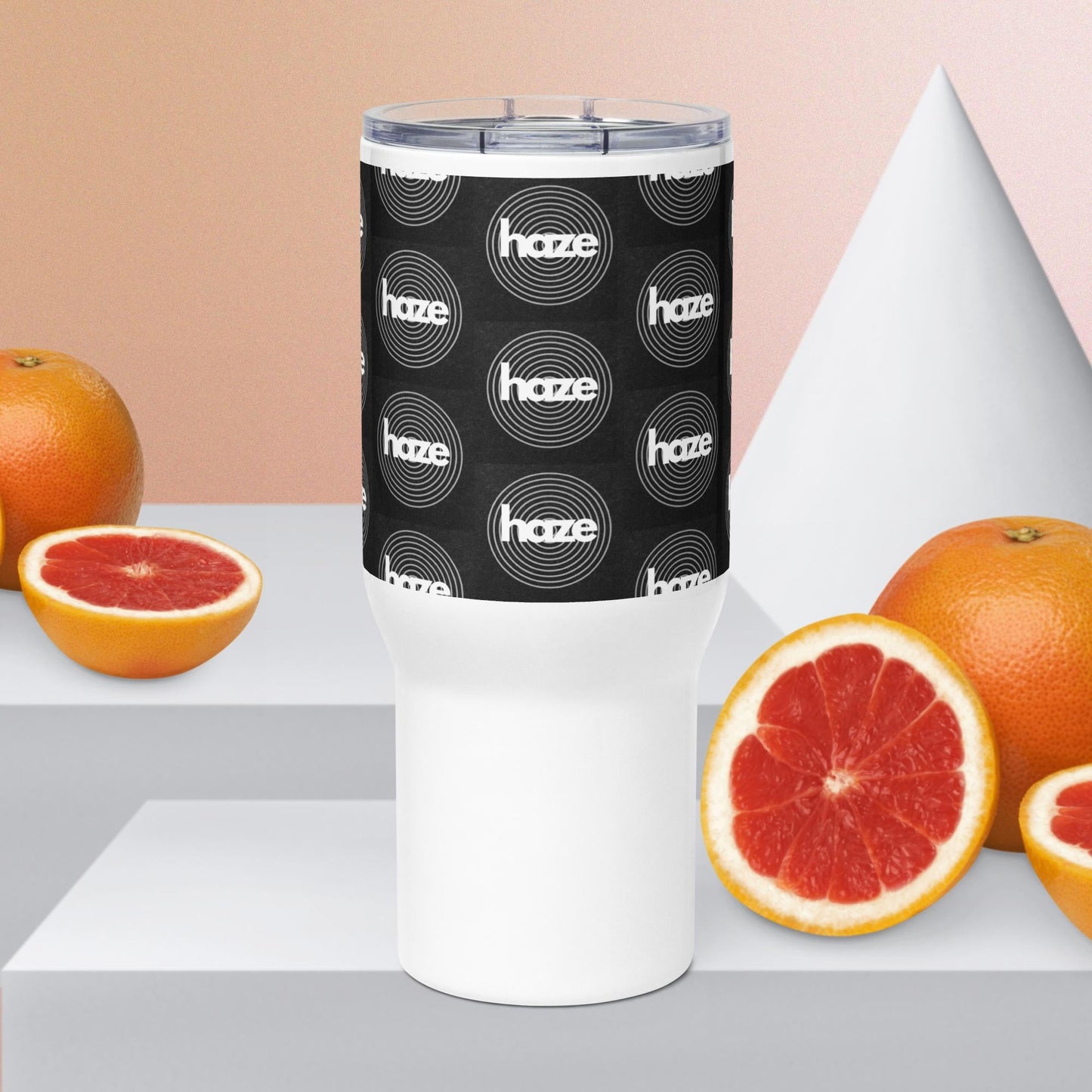 Front haze logo Travel mug with a handle #MzKittyz #NikkiDKatArt