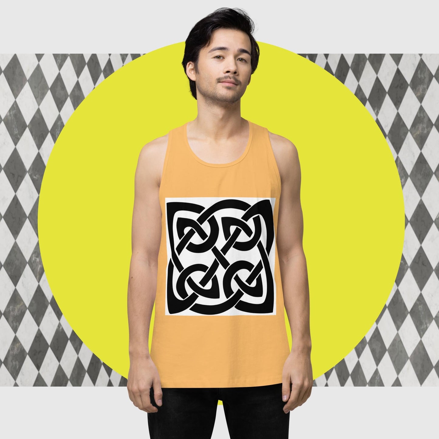 Front Celtic Knot, Men’s premium tank top Tank #MzKittyz #NikkiDKatArt