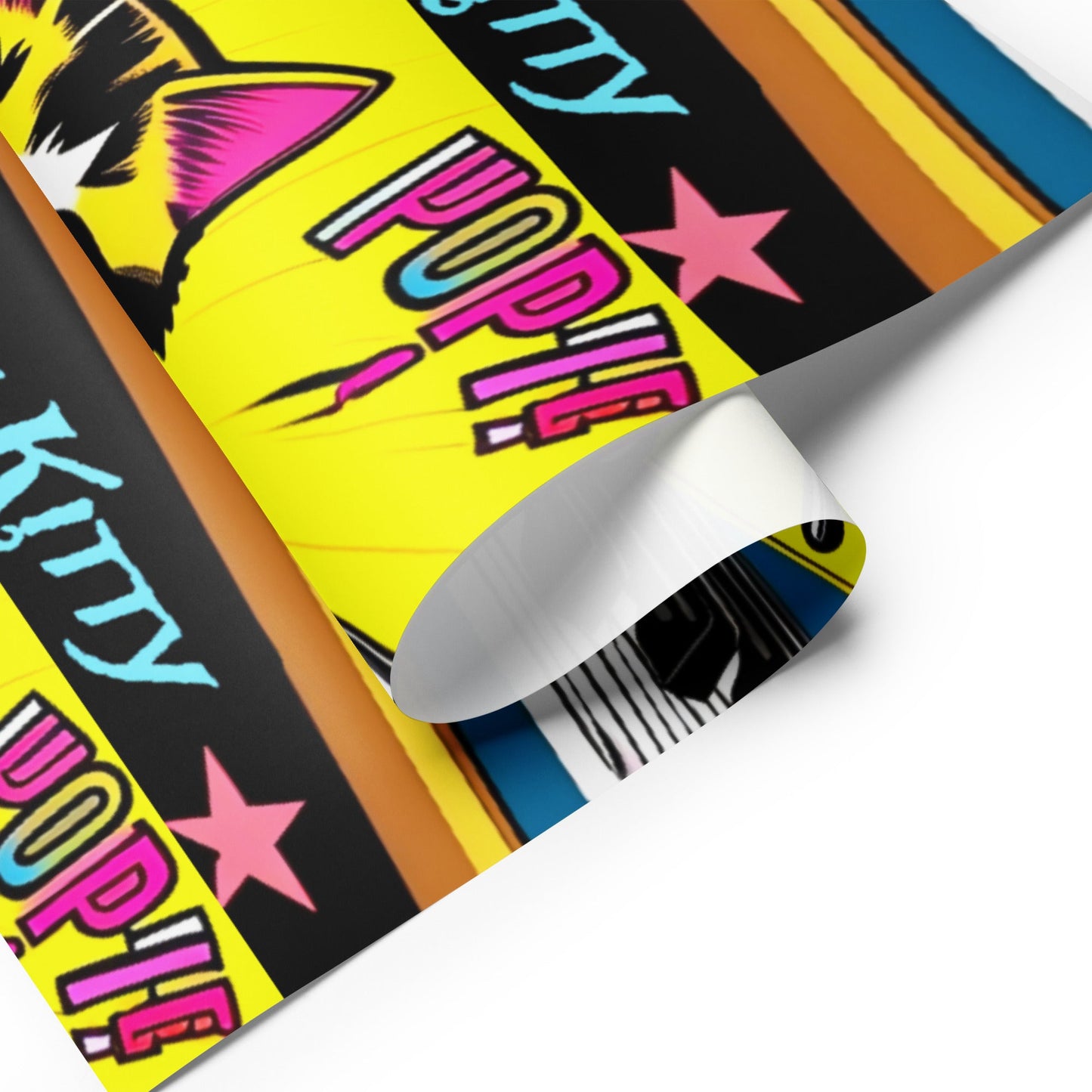 Front Kittyz Rock Band Gift Wrapping paper sheets #MzKittyz #NikkiDKatArt