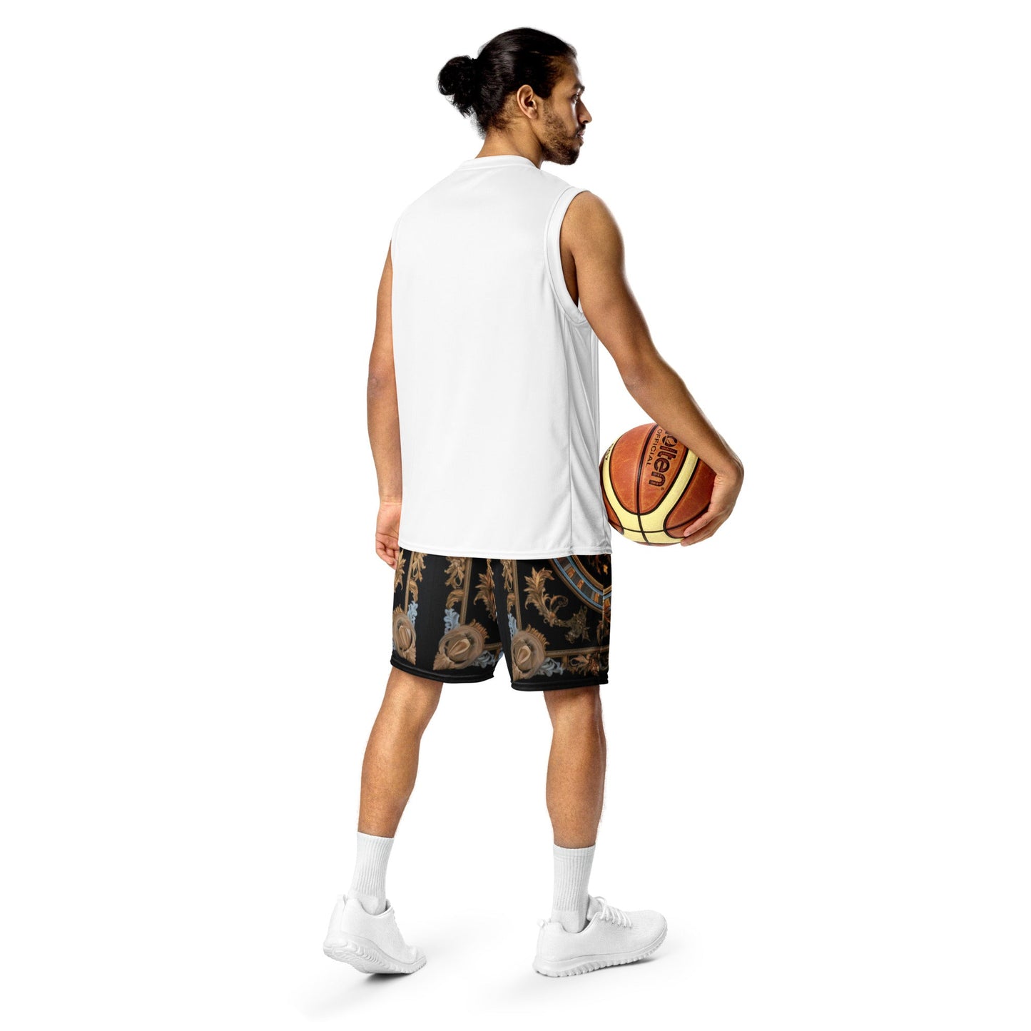 Front Signature Scarf Design Unisex mesh shorts #MzKittyz #NikkiDKatArt