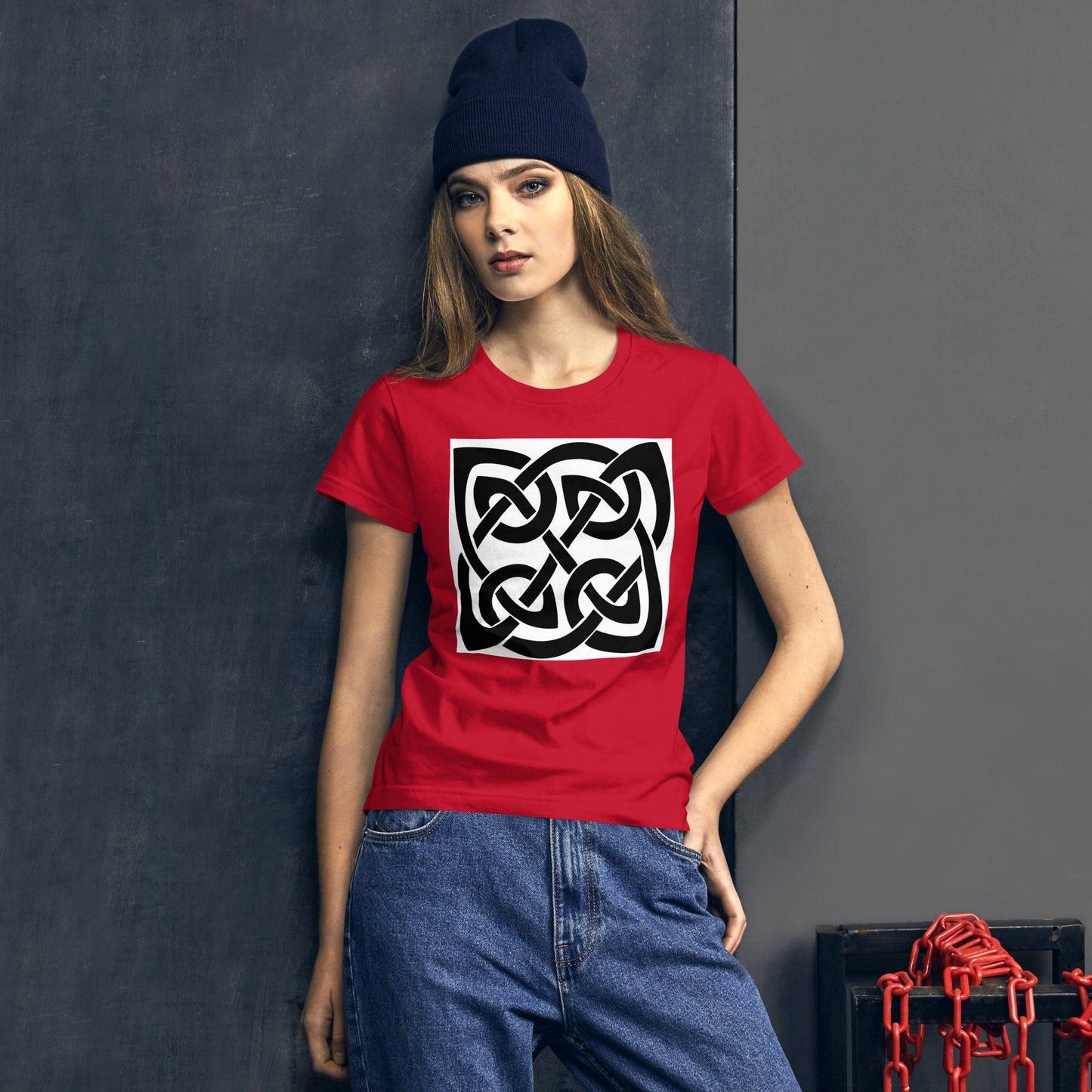 Front Celtic Knot Women's Short Sleeve T-shirt Plus Size up to 2XL Tshirt #MzKittyz #NikkiDKatArt