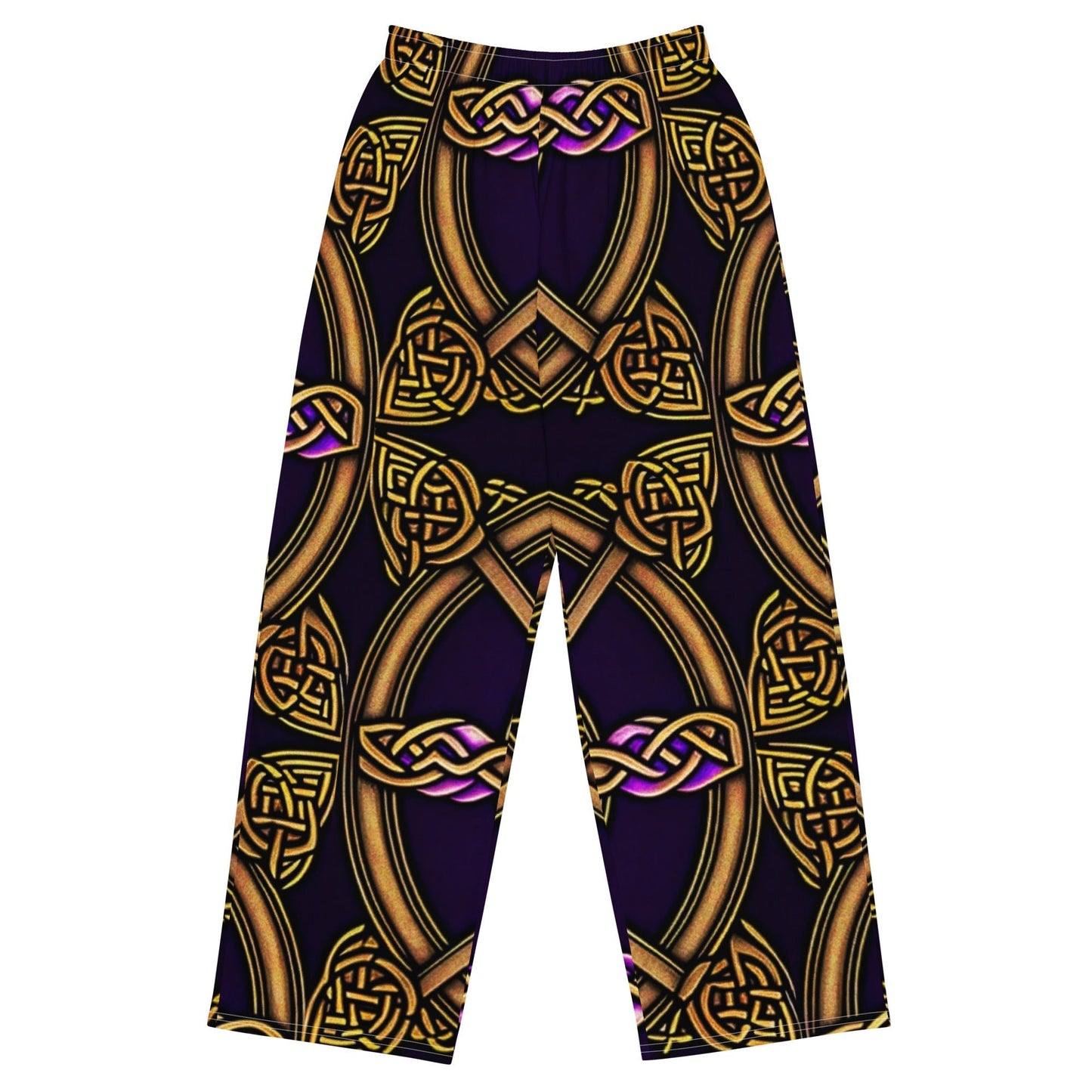 Front Celtic Knot Bronze Unisex wide-leg pants Wide Legged Pant #MzKittyz #NikkiDKatArt