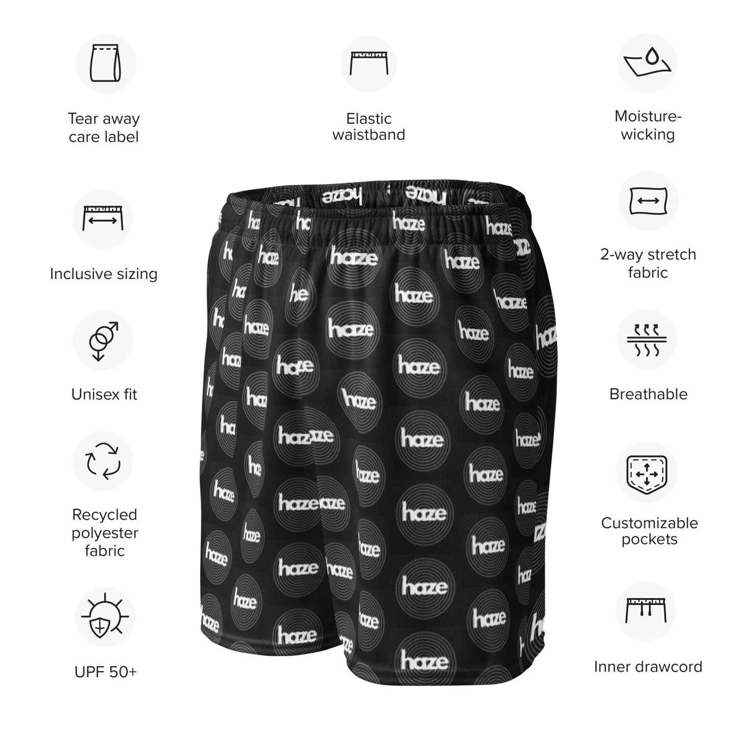 Front haze logo Unisex mesh shorts #MzKittyz #NikkiDKatArt