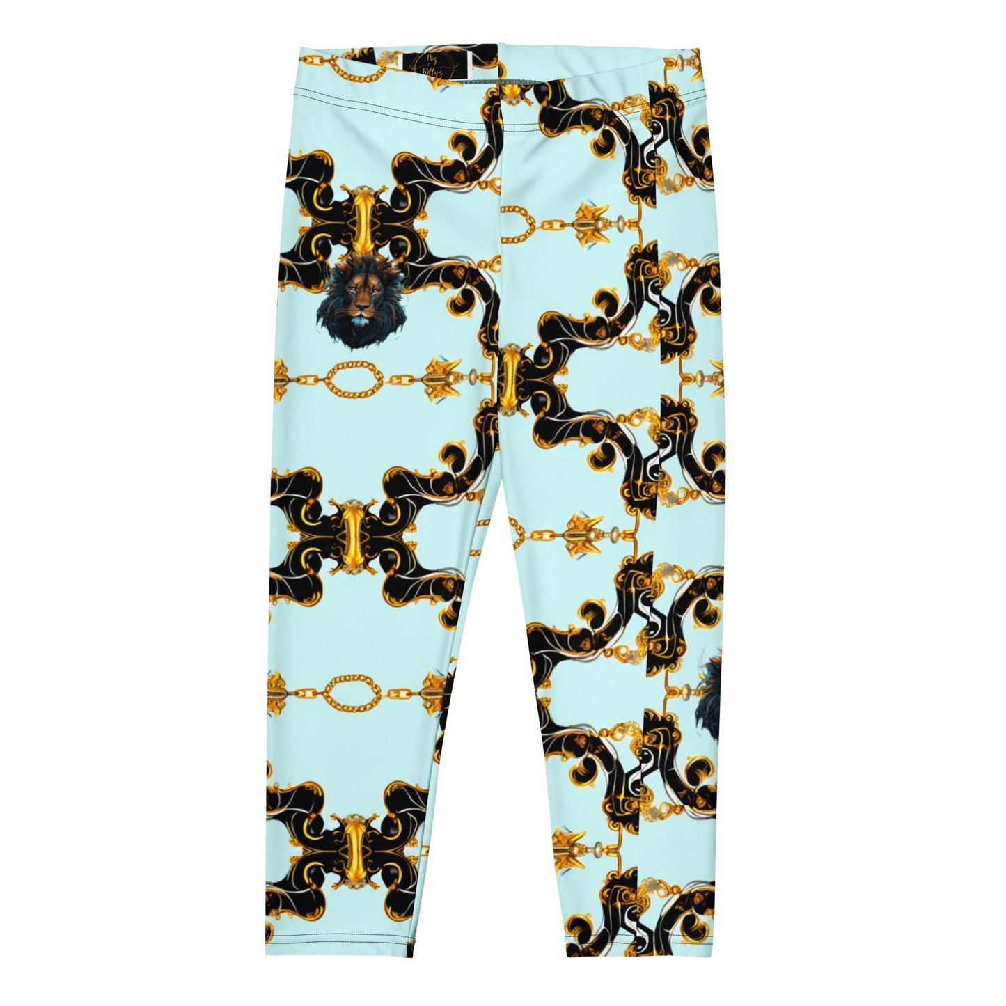 Front Aqua Baroque Signature Women's Capri Leggings Leggings, Capri #MzKittyz #NikkiDKatArt