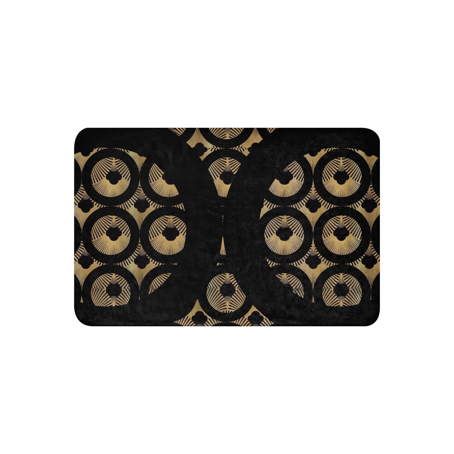 Front Art Deco, Black & Gold, Sherpa blanket in 3 sizes Throw #MzKittyz #NikkiDKatArt