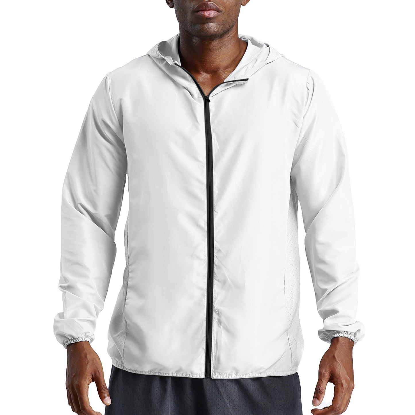 Front "Basquiat Inspired U- Man" - Men's Softness Sports Hoodie Jacket w/Zipper #MzKittyz #NikkiDKatArt